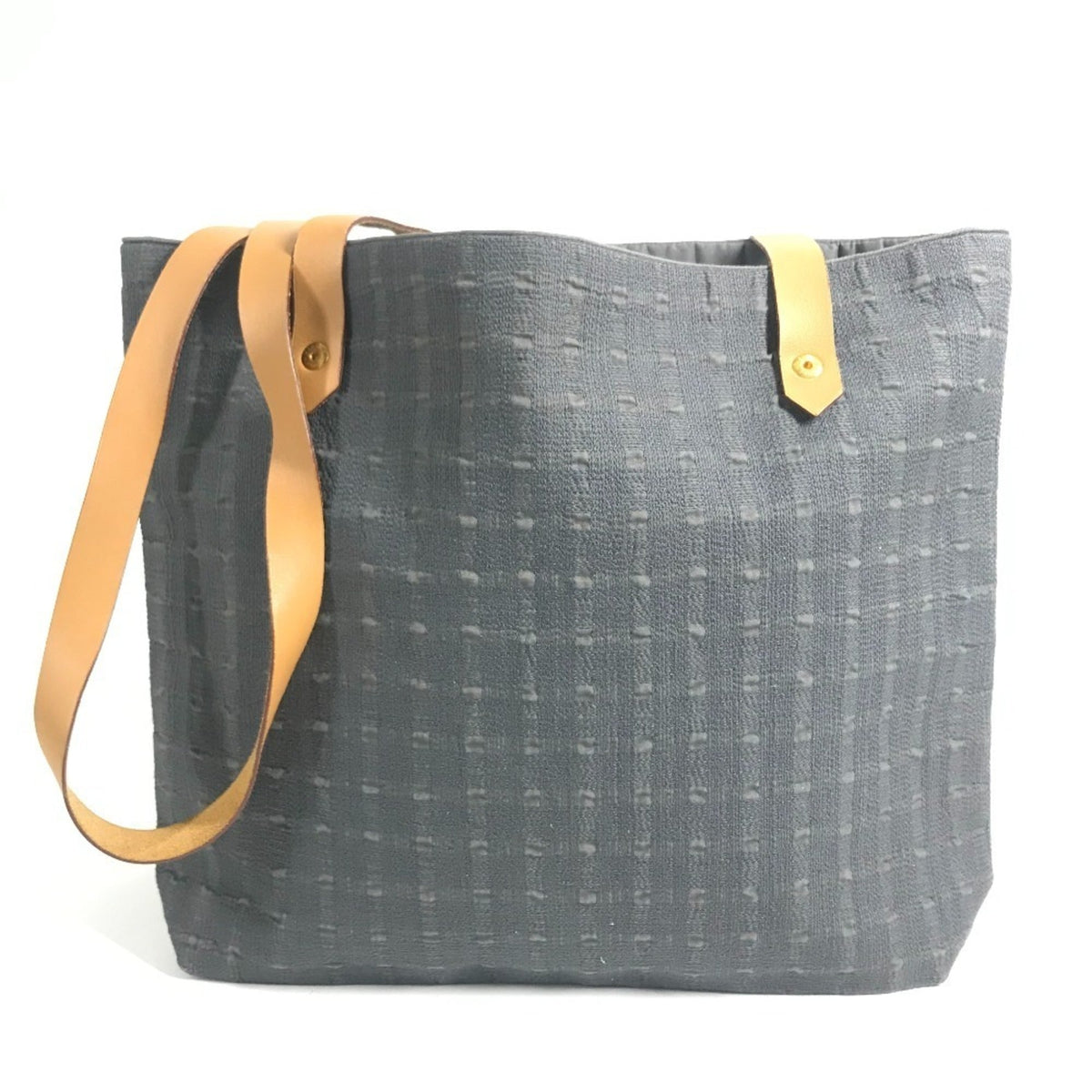 Hermes Gray Cotton Shoulder Bag Tote Bag (Pre-Owned)