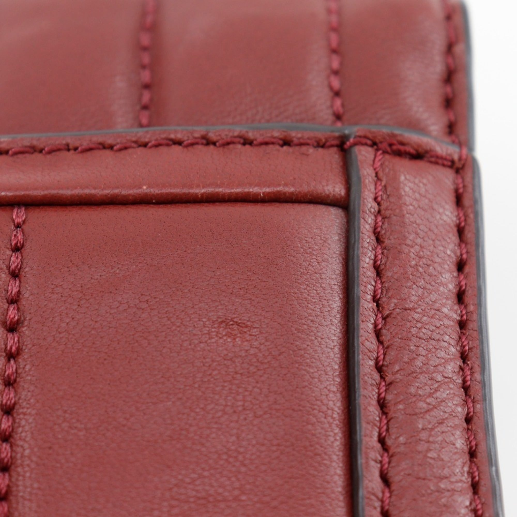 Michael Kors Red Color Leather Shoulder Bag (Pre-Owned)