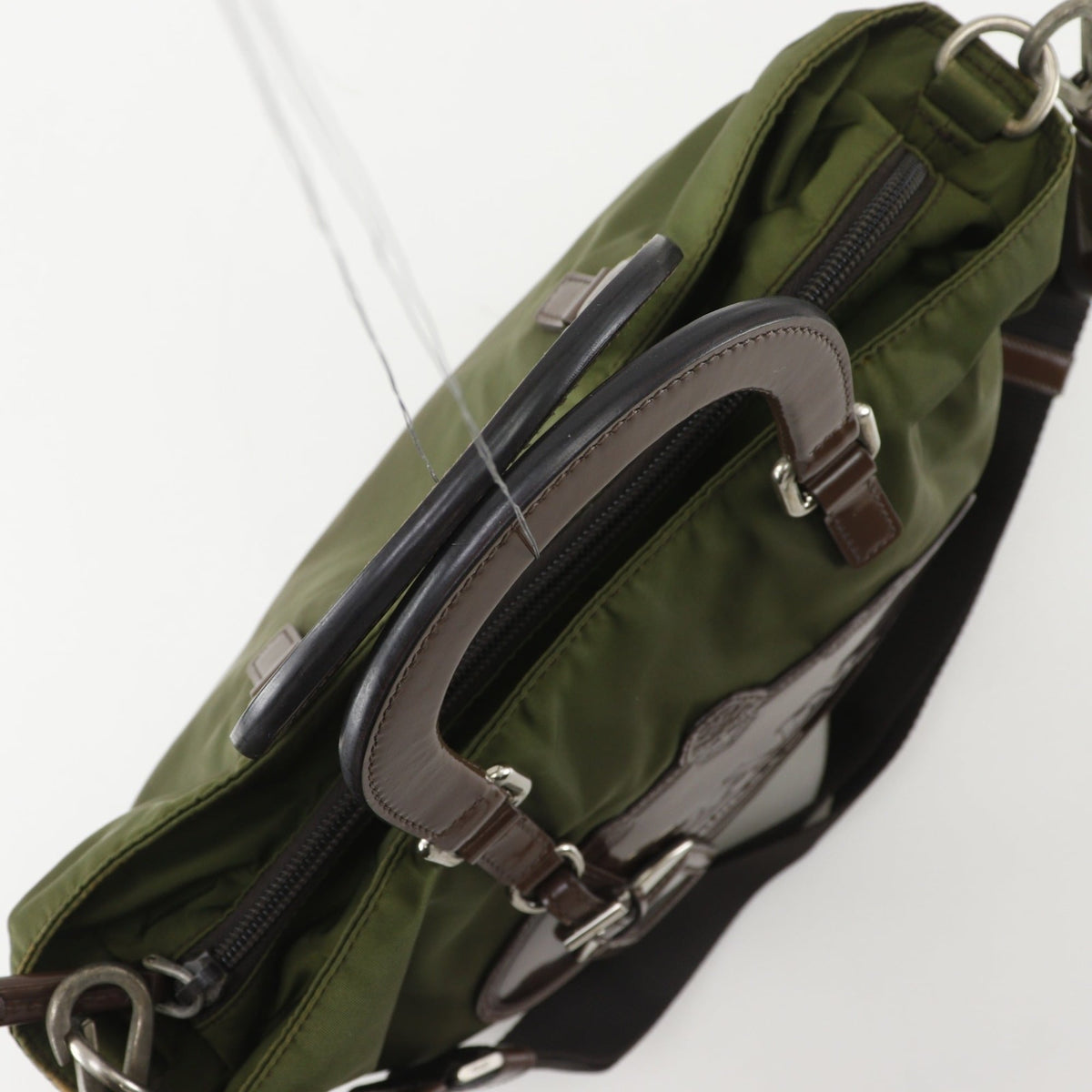 Prada Khaki Nylon Handbag (Pre-Owned)