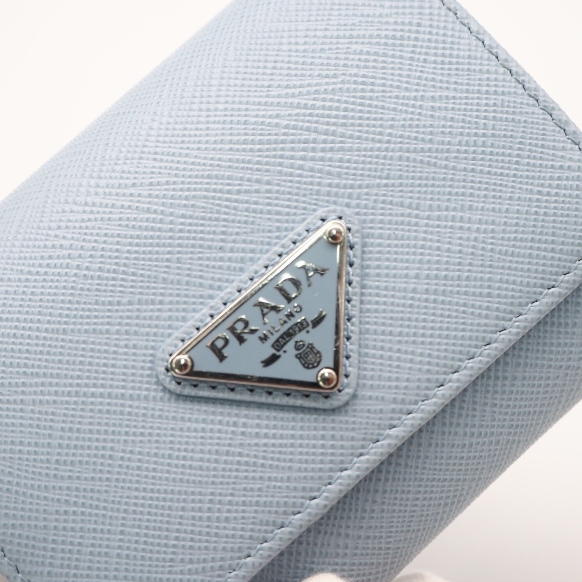 Prada Saffiano Blue Saffiano Wallet (Tri-Fold) (Pre-Owned)