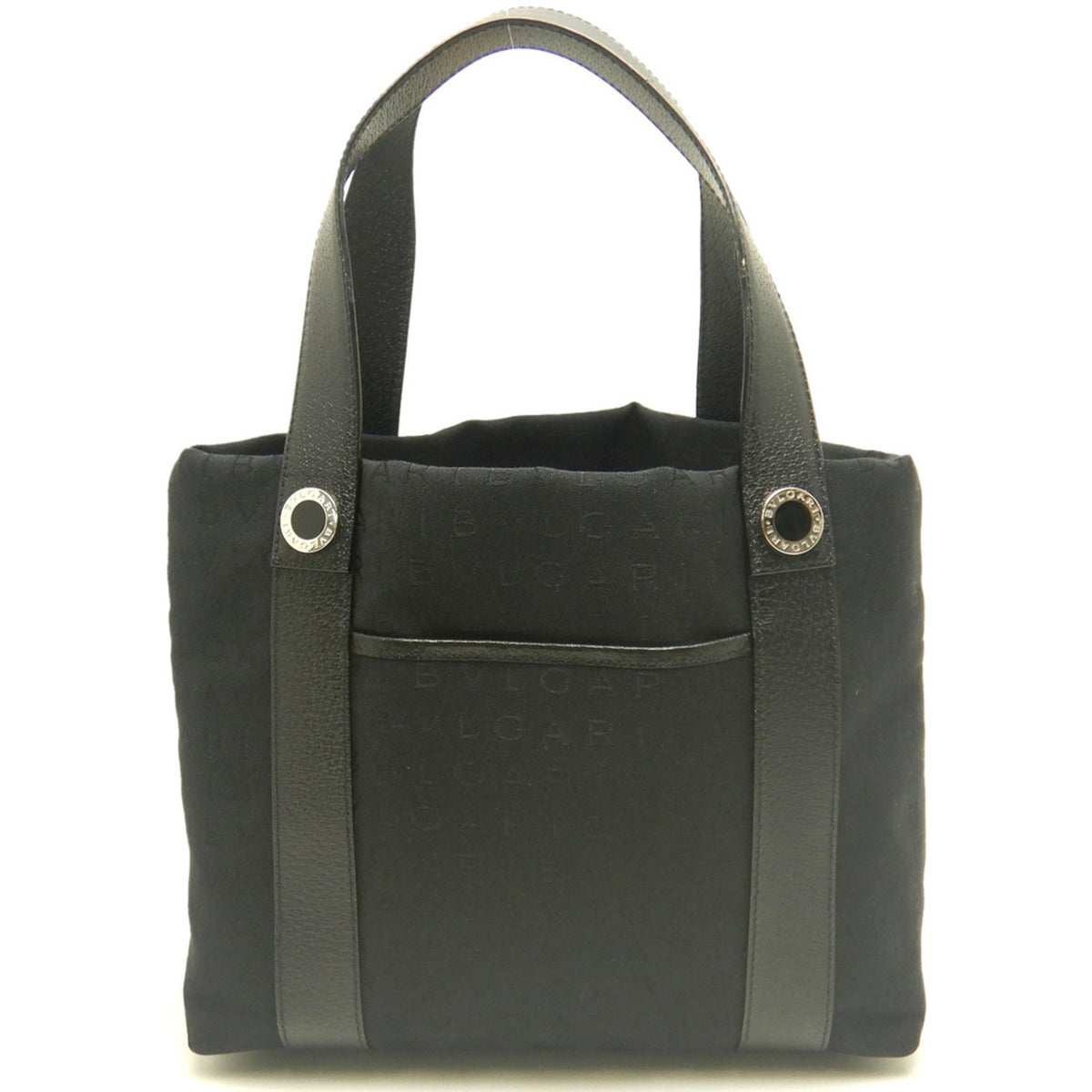 Bvlgari Black Canvas Leather Tote Bag (Pre-Owned)