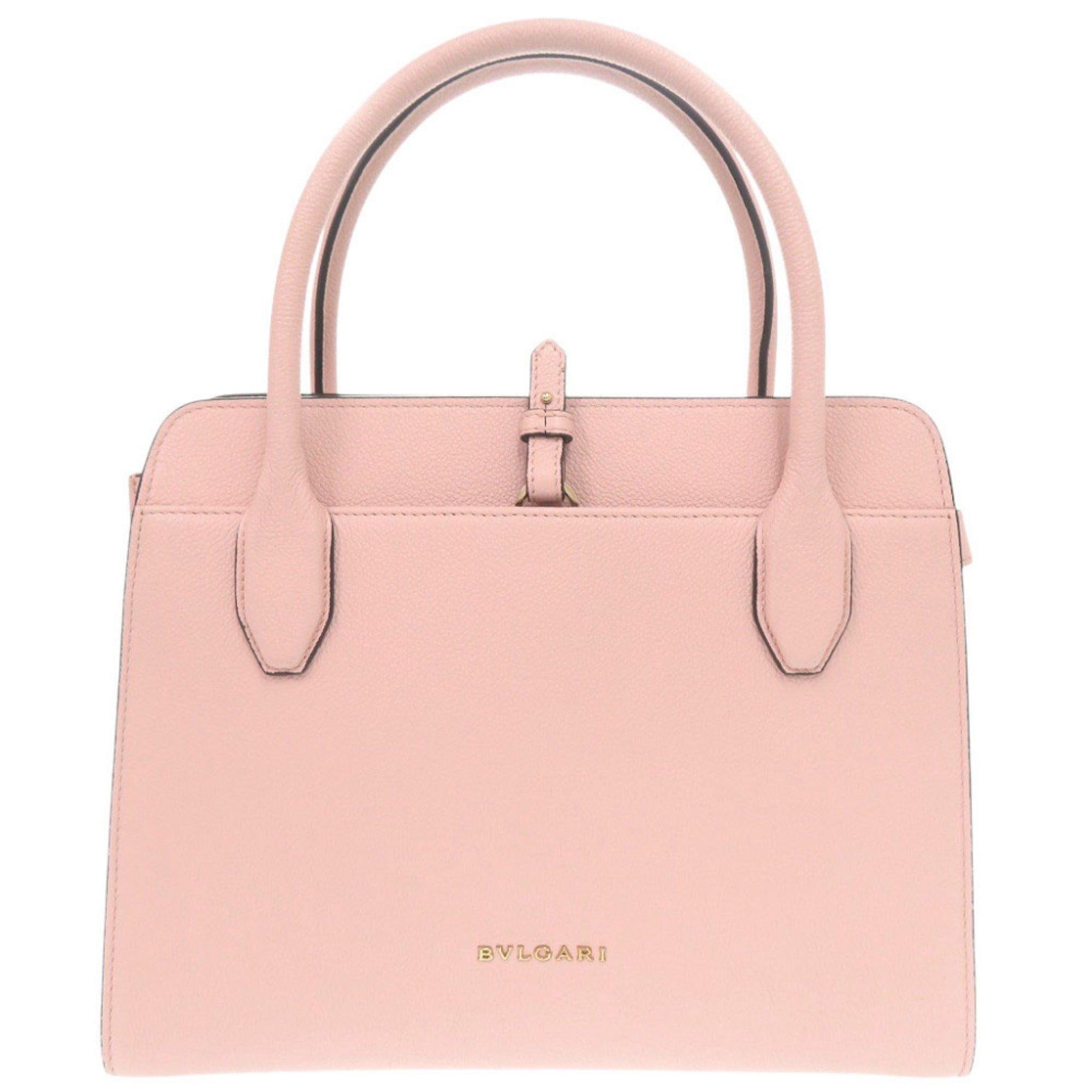 Bvlgari Pink Leather Handbag Shoulder Bag Tote Bag (Pre-Owned)