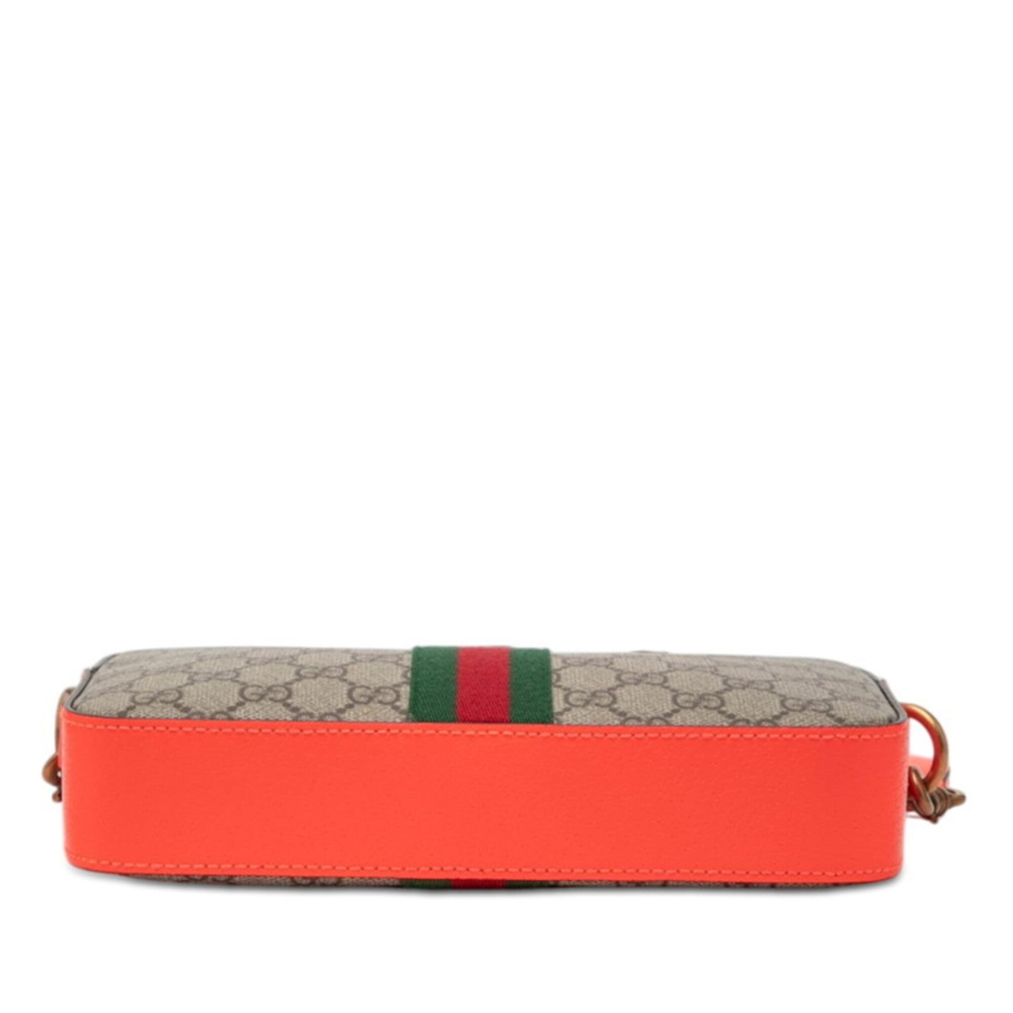 Gucci Beige Orange Pvc Leather Shoulder Bag (Pre-Owned)