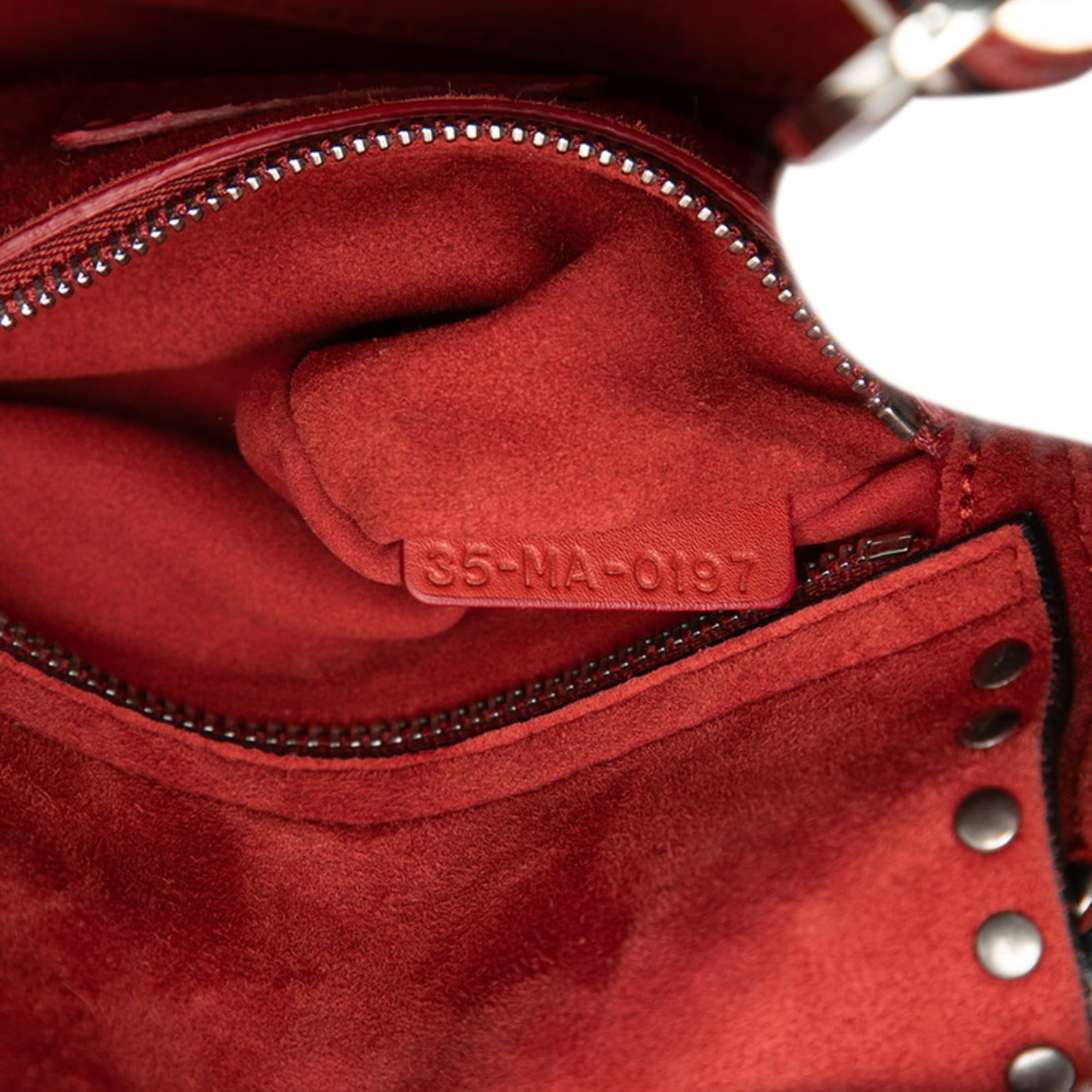 Christian Dior Red Color Leather Handbag Shoulder Bag (Pre-Owned)