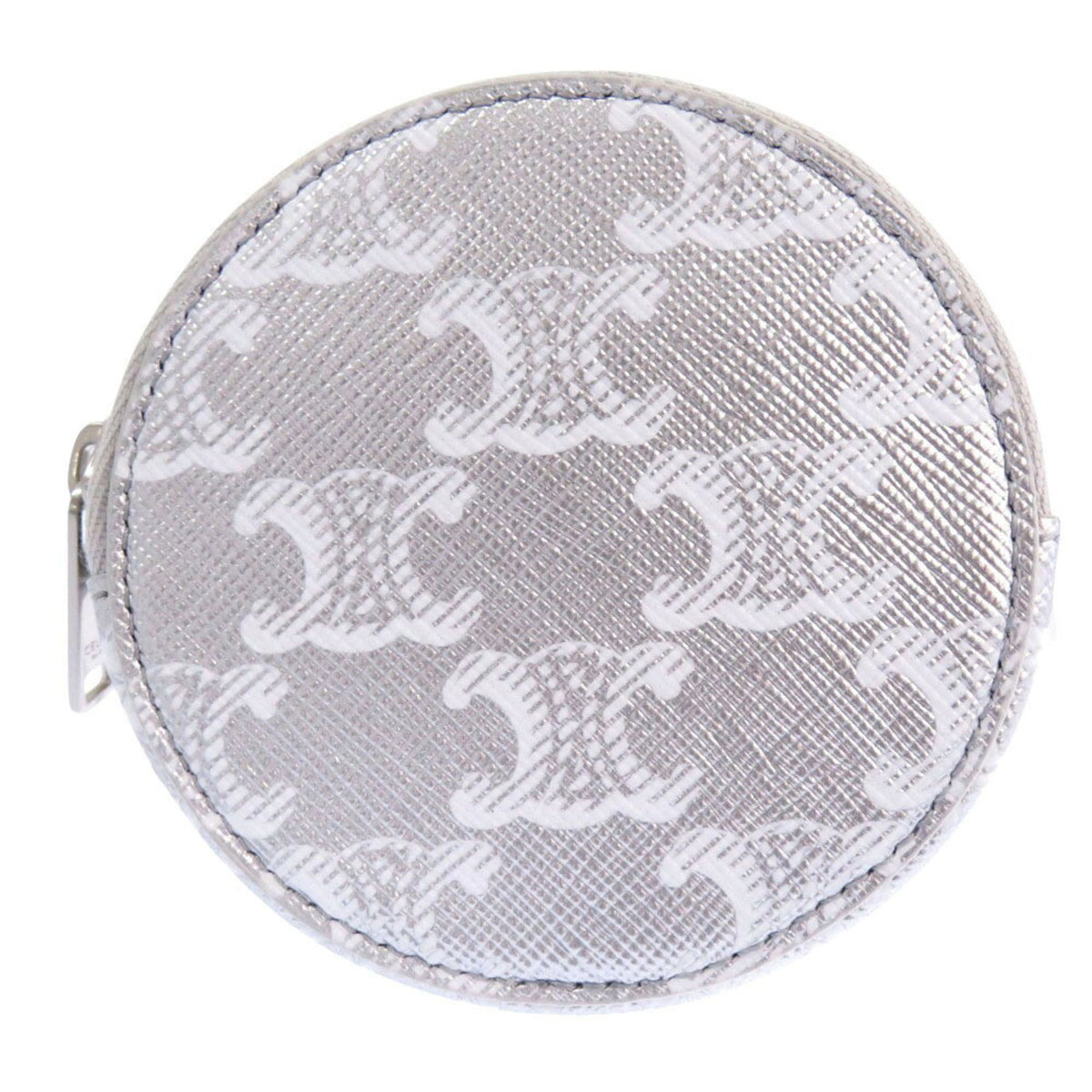 Celine Silver White Leather Coin Purse/Coin Case (Pre-Owned)
