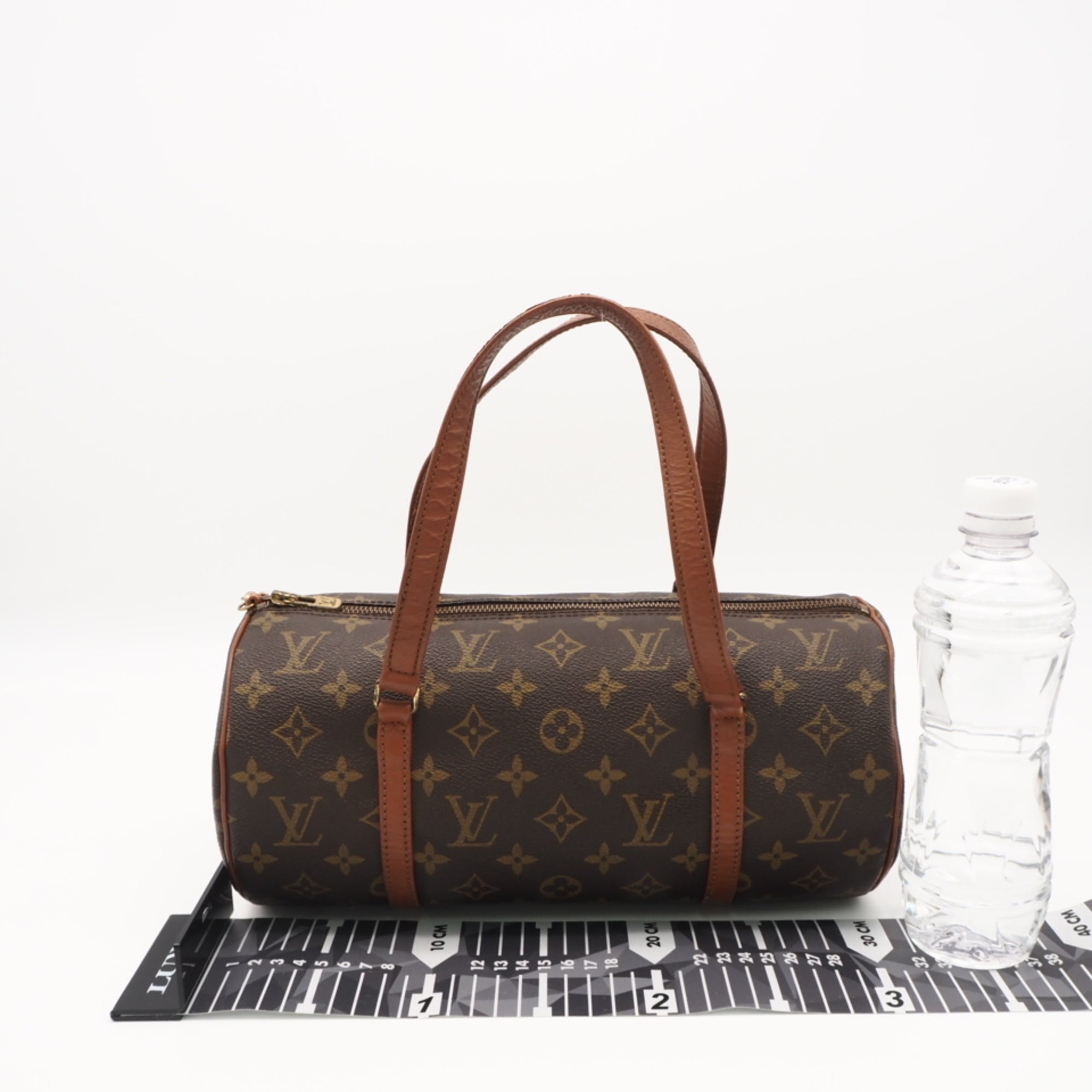 Louis Vuitton Monogram Beige Brown Coated Canvas Leather Handbag (Pre-Owned)