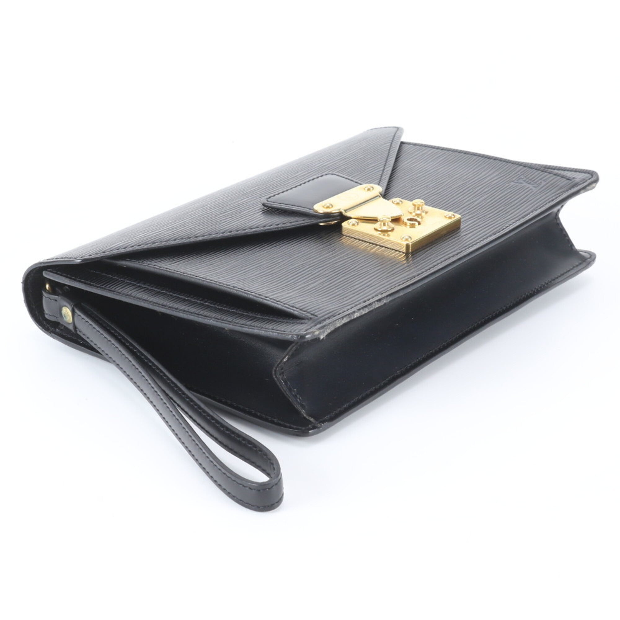 Louis Vuitton Noir Leather Handbag Pouch (Pre-Owned)