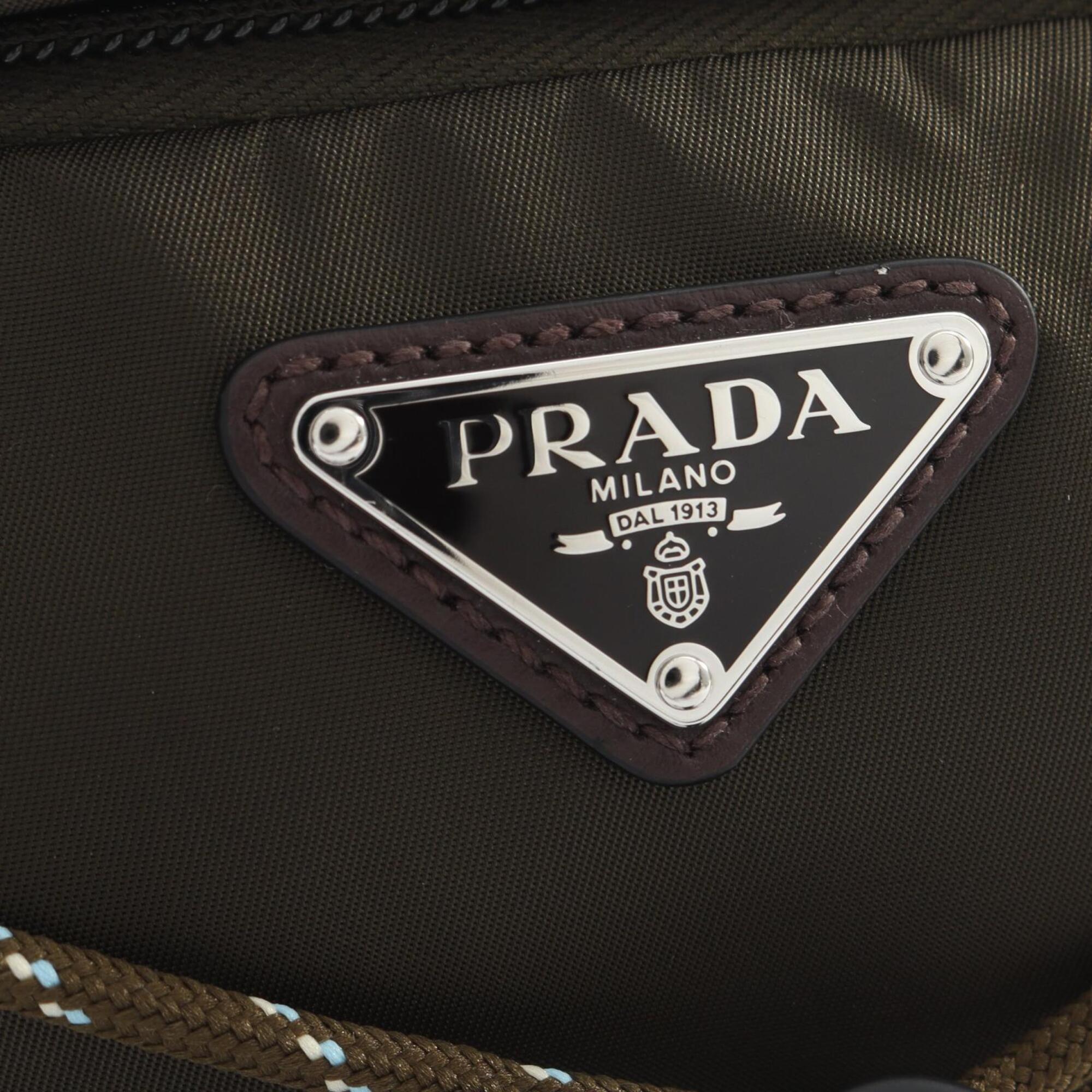 Prada Brown Khaki Nylon Handbag Shoulder Bag (Pre-Owned)