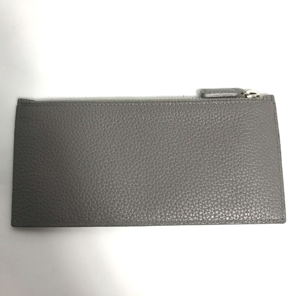 Yves Saint Laurent Gray Leather Long Wallet (Bi-Fold) (Pre-Owned)