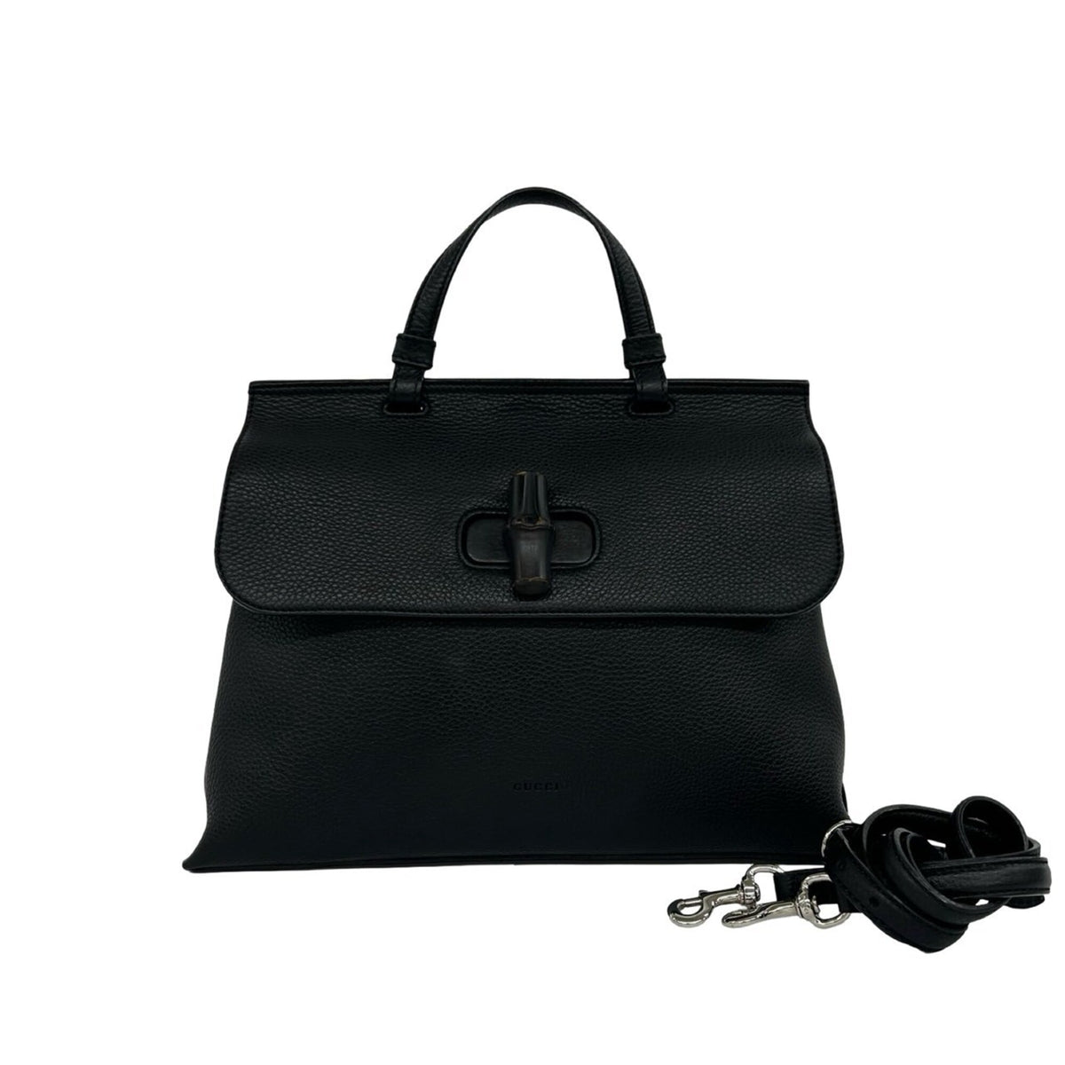 Gucci Black Leather Handbag Shoulder Bag (Pre-Owned)