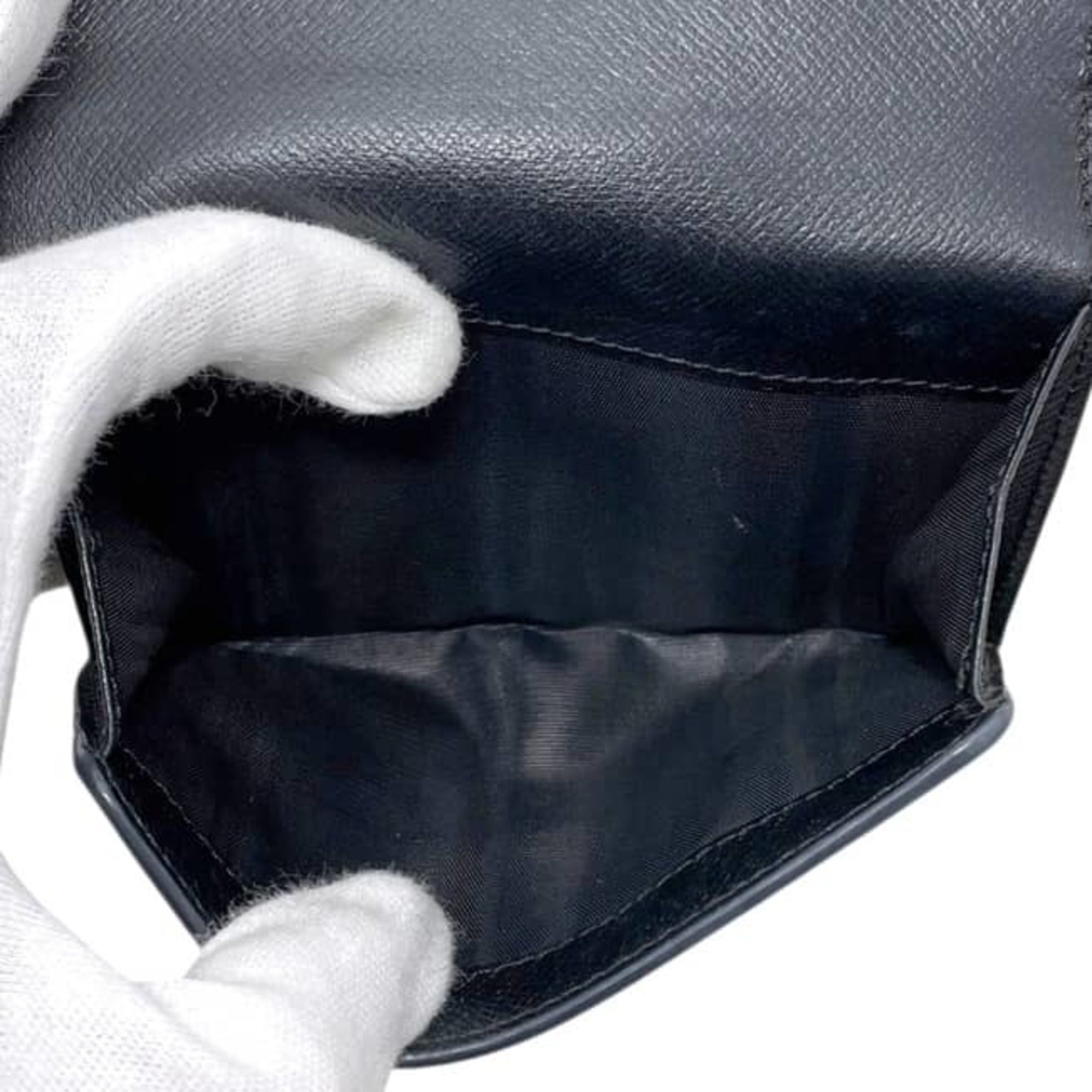 Celine Black Gray Pvc Leather Wallet (Bi-Fold) (Pre-Owned)