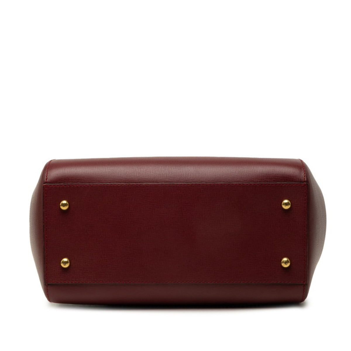 Cartier Bordeaux Wine Red Leather Boston Bag Handbag (Pre-Owned)
