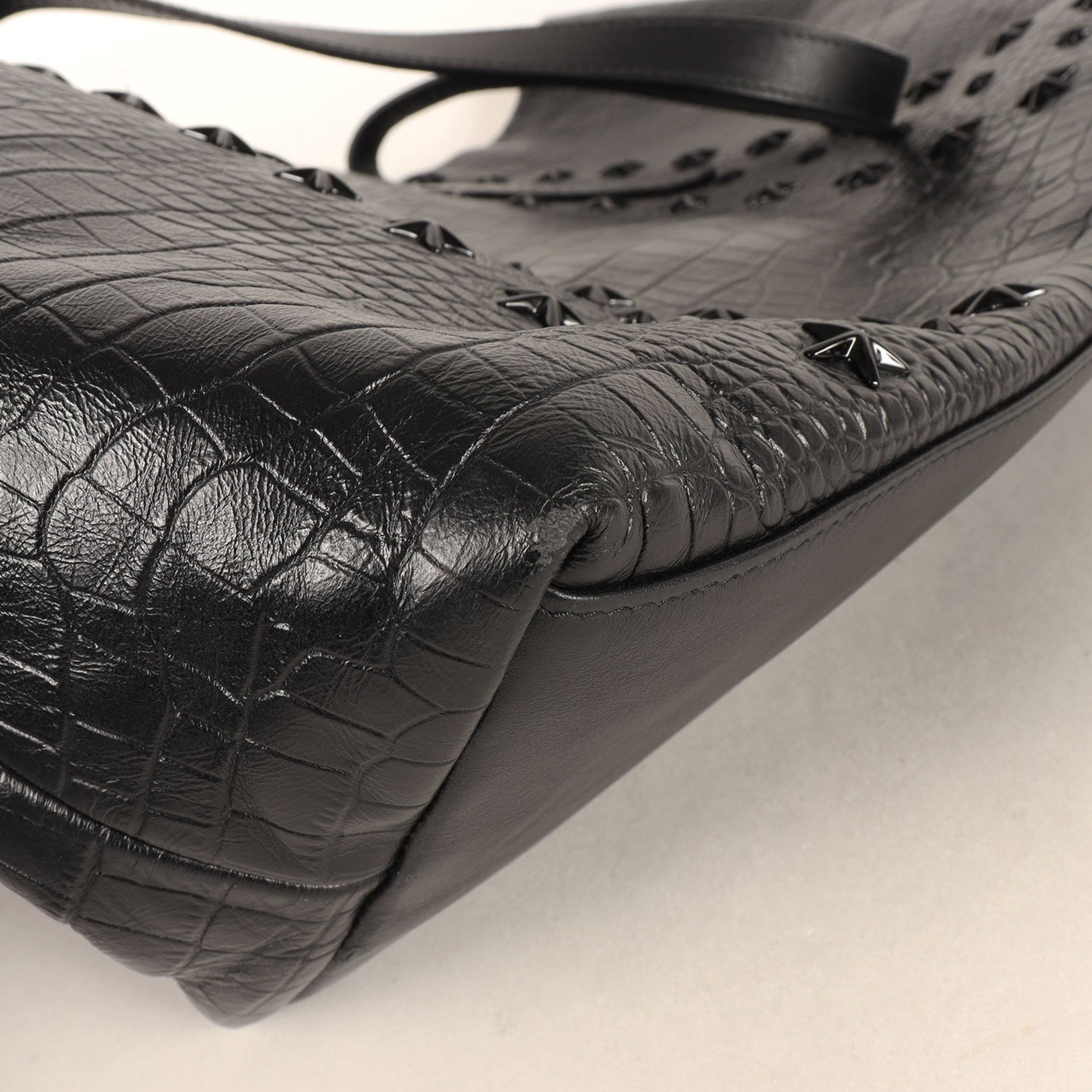 Jimmy Choo Black Leather Tote Bag (Pre-Owned)