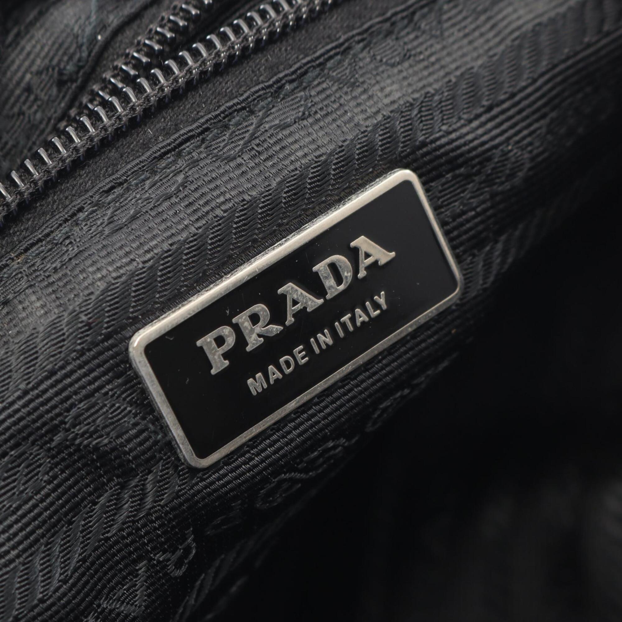 Prada Black Nylon Saffiano Handbag Shoulder Bag (Pre-Owned)