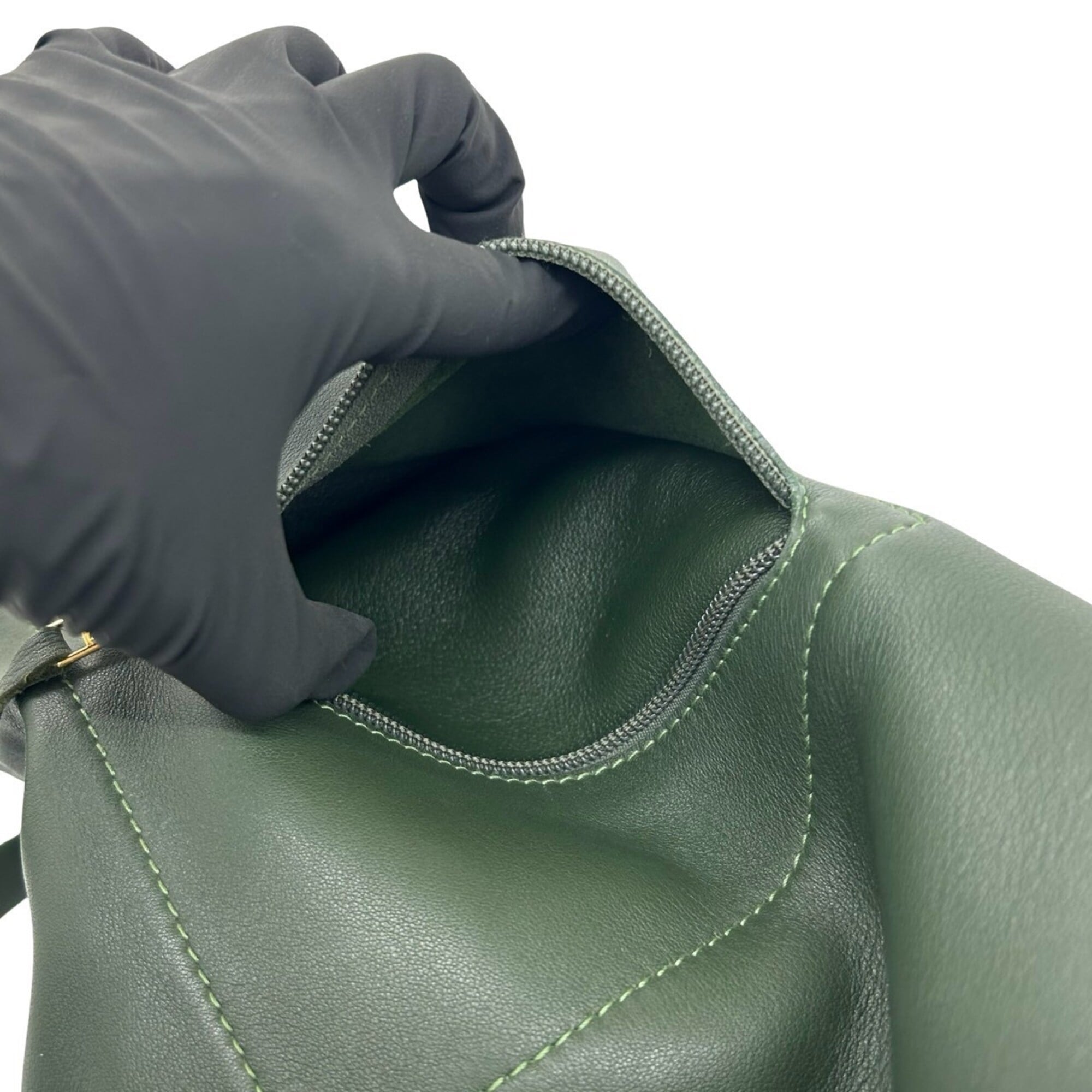 Loewe Green Leather Backpack (Pre-Owned)