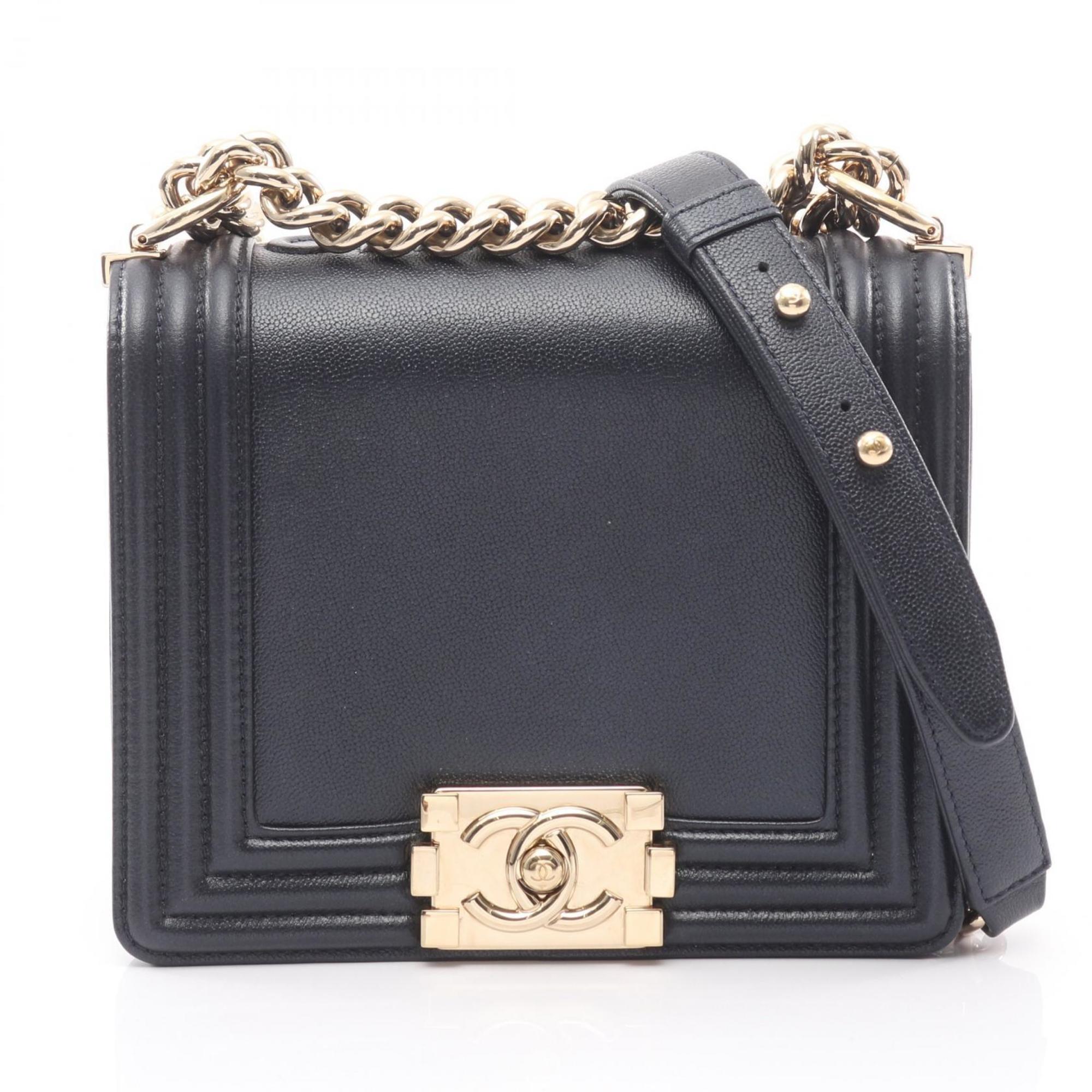 Chanel Navy Leather Shoulder Bag (Pre-Owned)