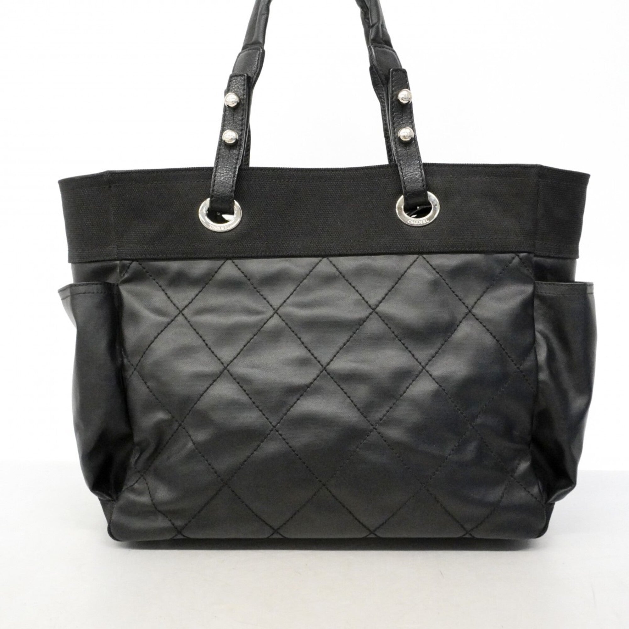 Chanel Black Canvas Tote Bag (Pre-Owned)