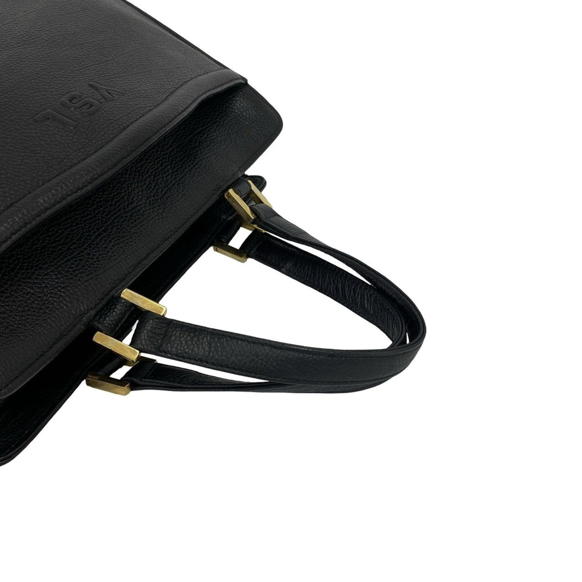 Yves Saint Laurent Black Leather Handbag Tote Bag (Pre-Owned)