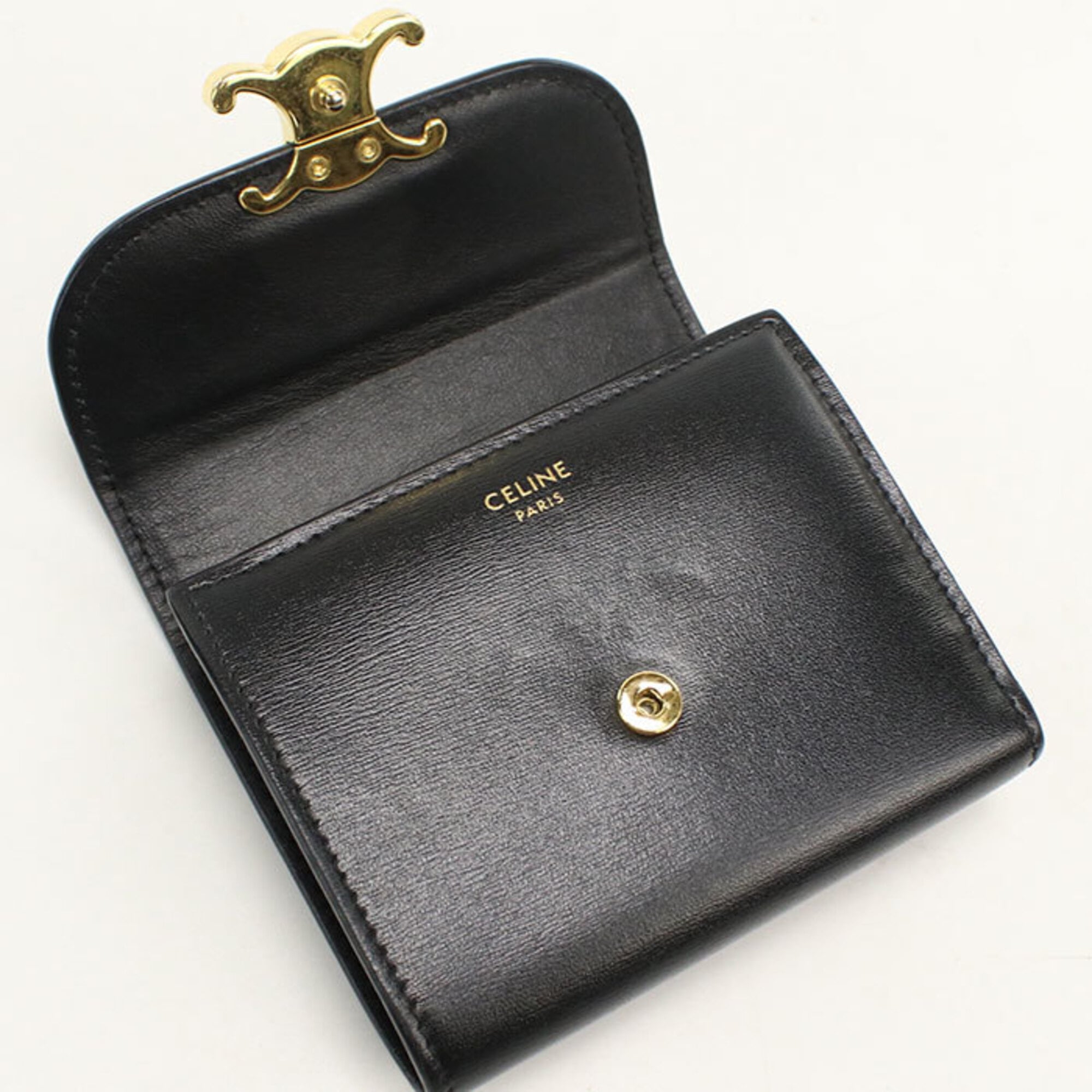 Celine Black Leather Wallet (Tri-Fold) (Pre-Owned)
