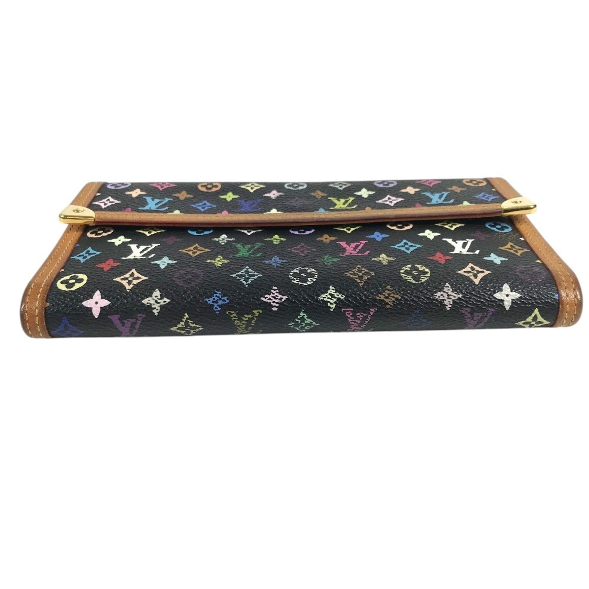 Louis Vuitton Black Noir Monogram Multicolore Wallet (Tri-Fold) (Pre-Owned)