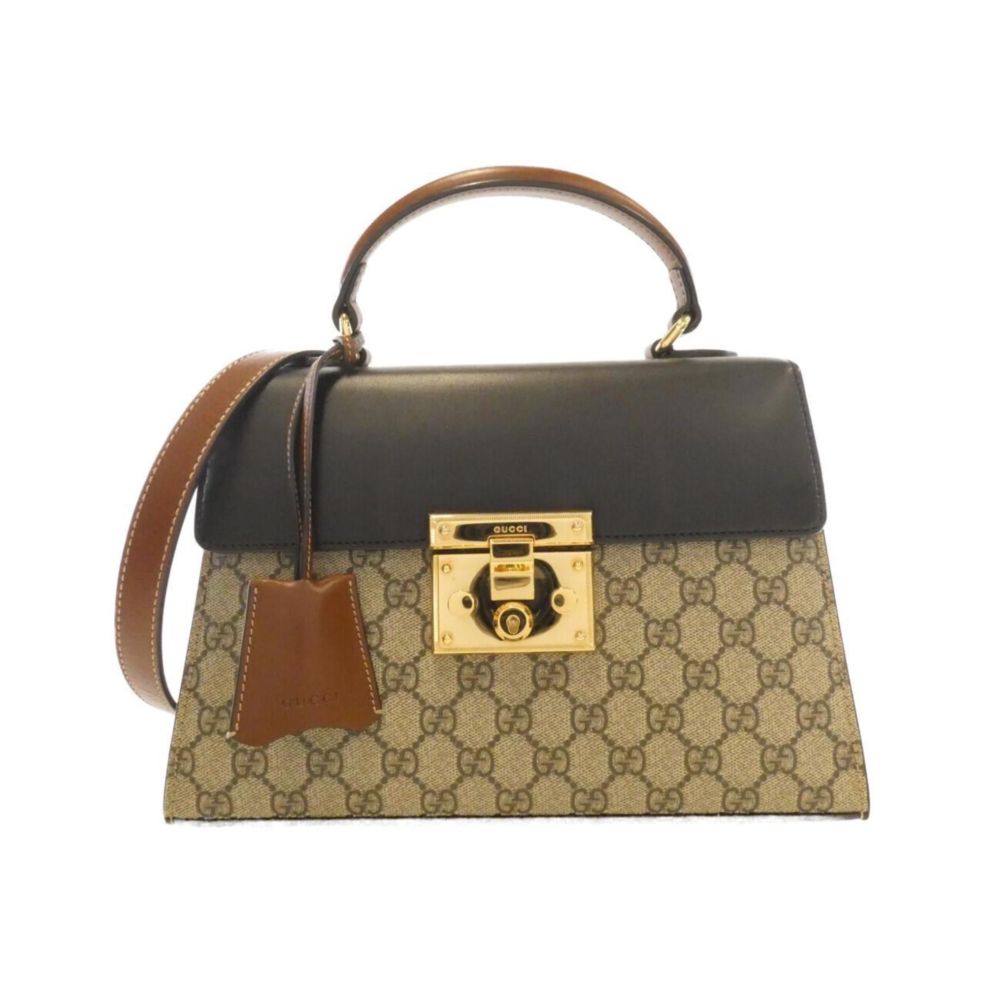 Gucci Beige Brown Gg Supreme Canvas Handbag (Pre-Owned)