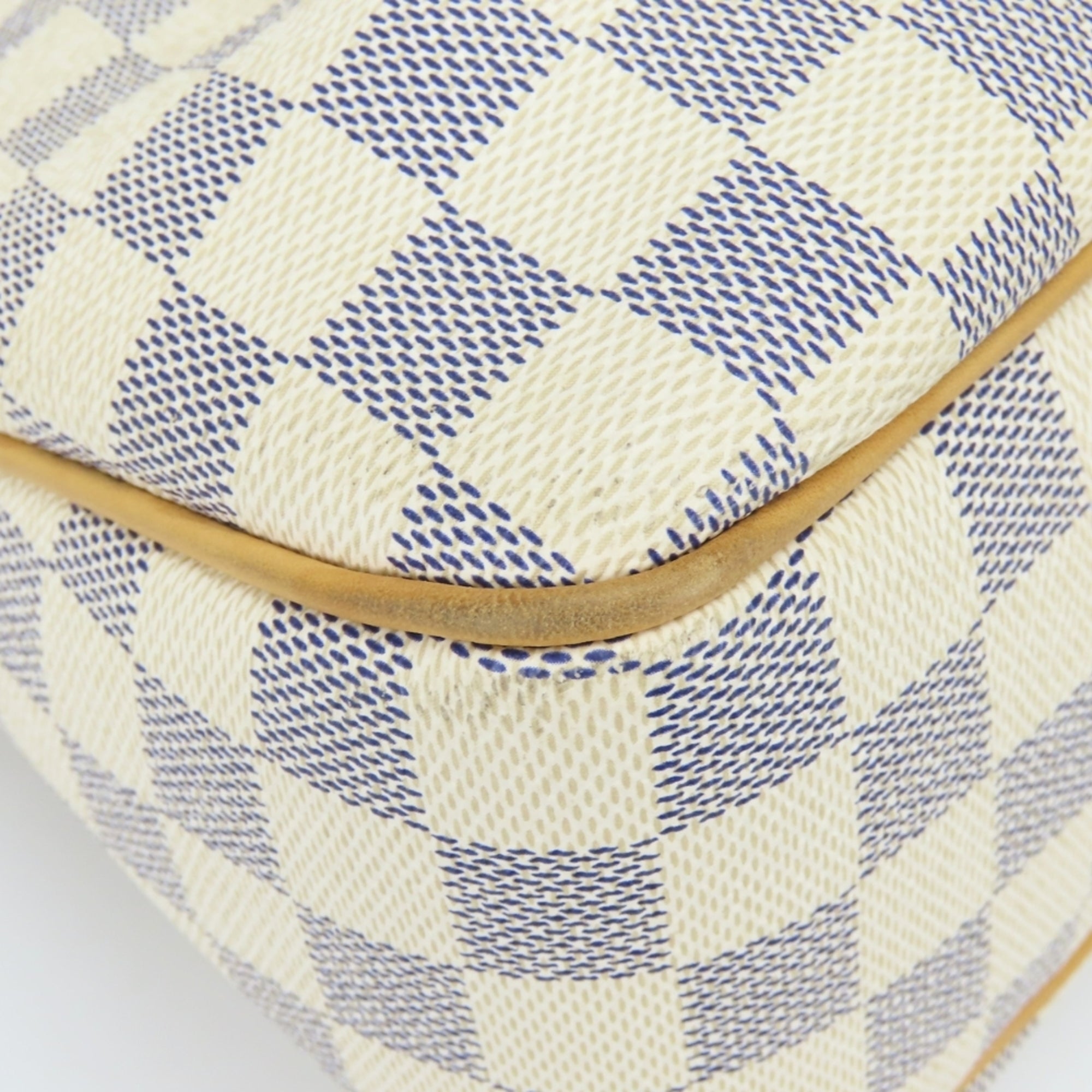 Louis Vuitton Damier Azur White Damier Azur Leather Shoulder Bag (Pre-Owned)