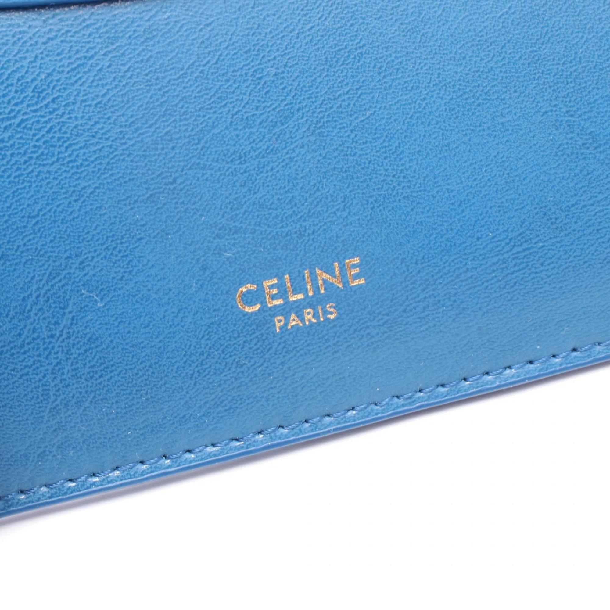 Celine Blue Leather Clutch Bag Handbag Pouch (Pre-Owned)