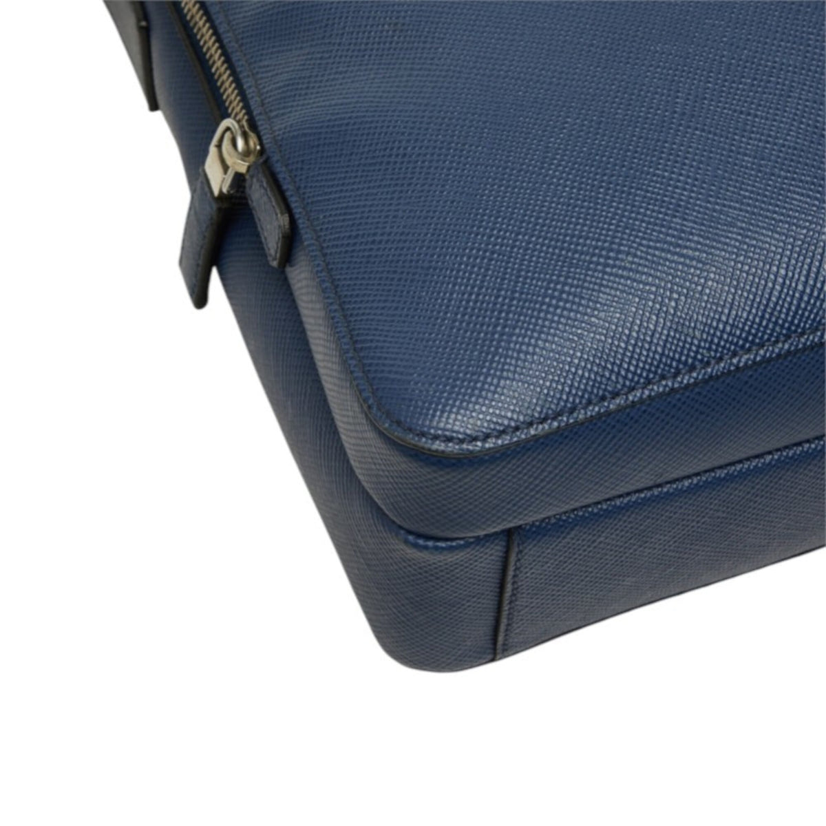 Prada Saffiano Navy Leather Shoulder Bag (Pre-Owned)