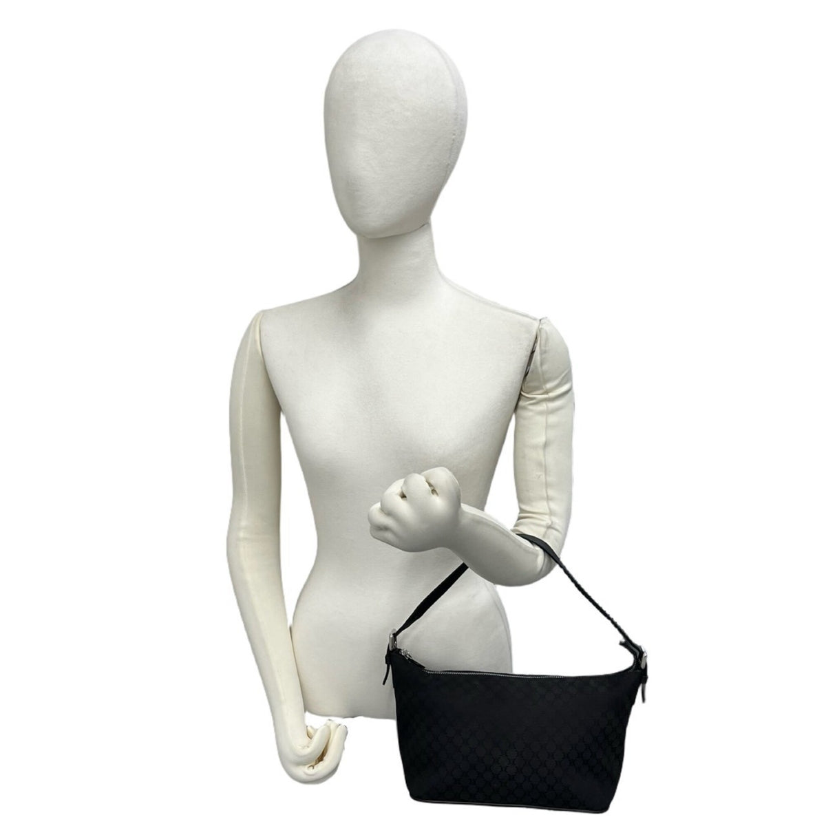 Celine Black Canvas Leather Handbag Shoulder Bag (Pre-Owned)