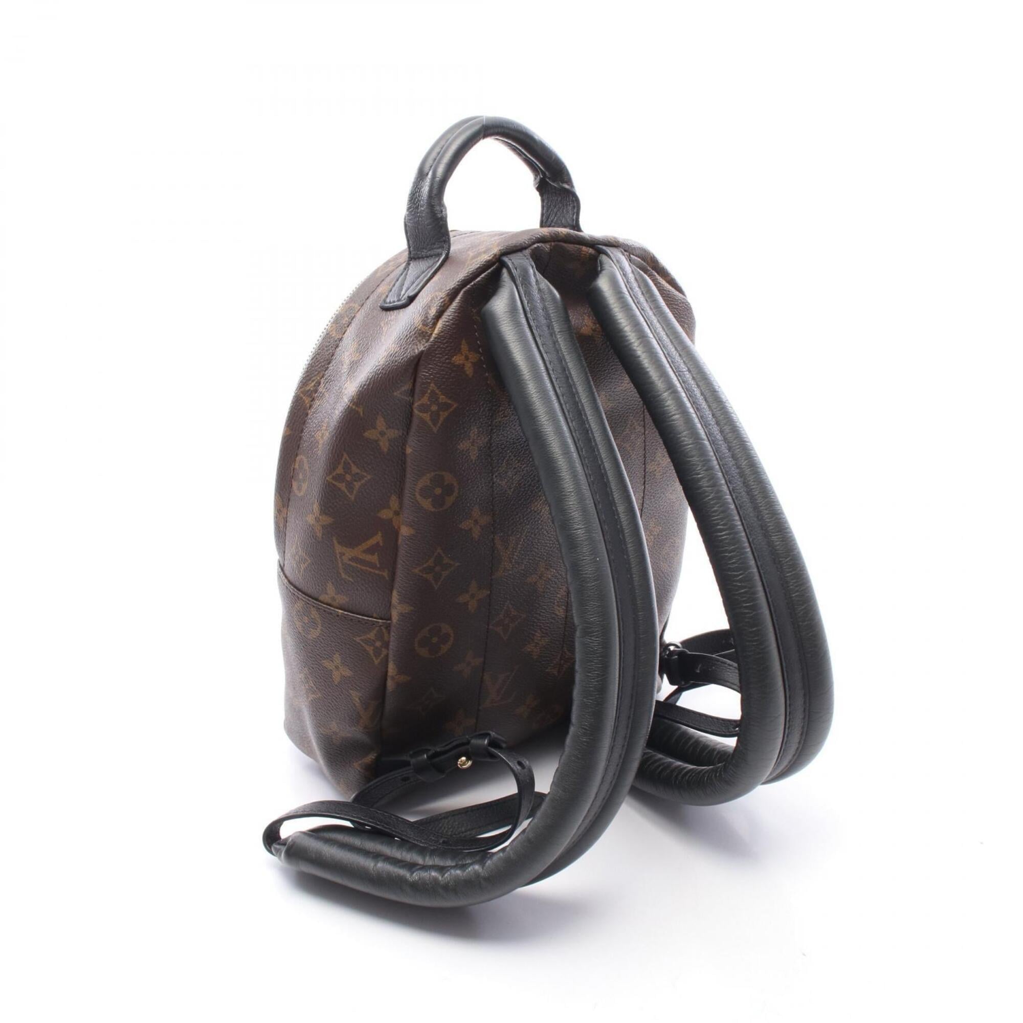 Louis Vuitton Black Brown Coated Canvas Leather Backpack Handbag (Pre-Owned)