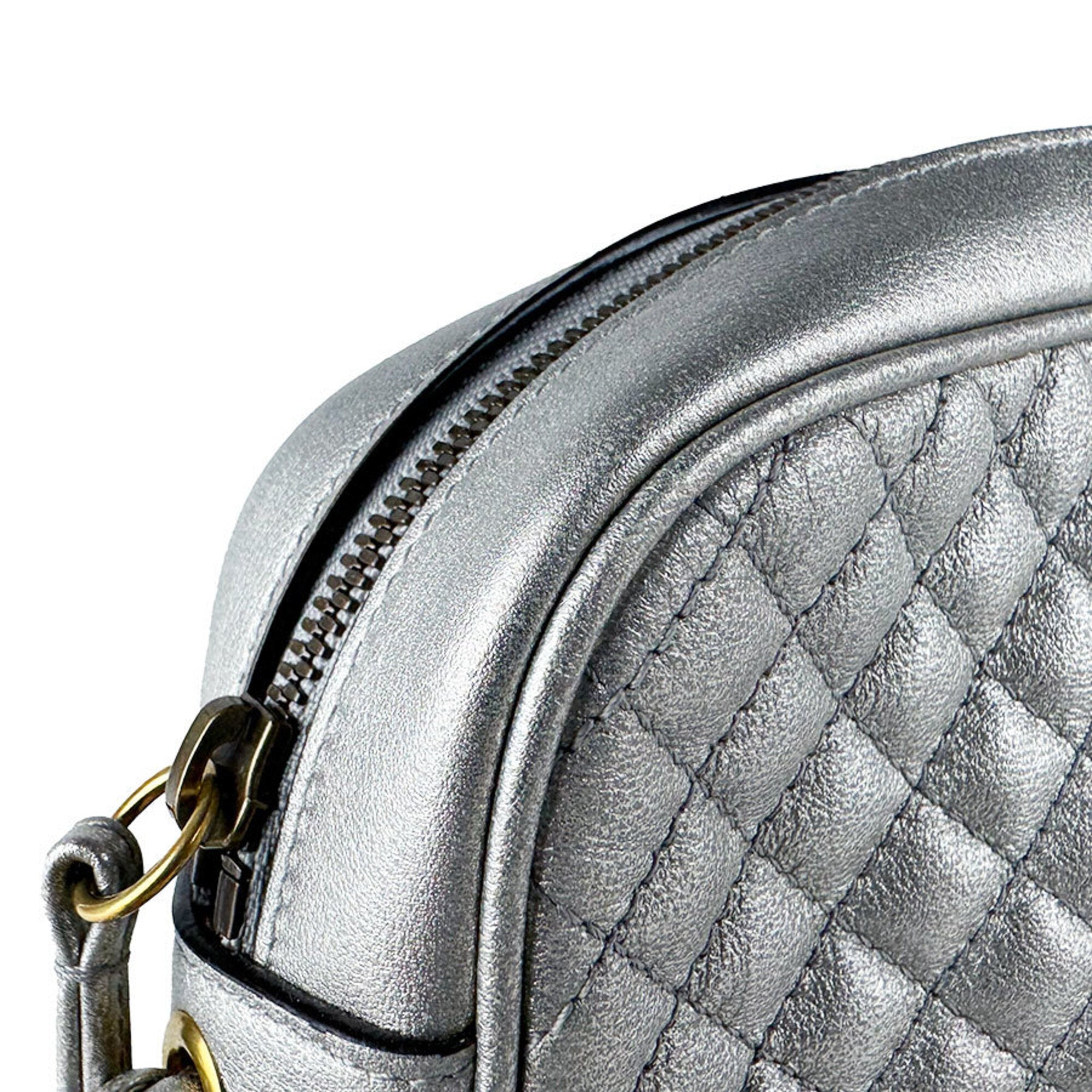 Gucci Silver Leather Shoulder Bag (Pre-Owned)