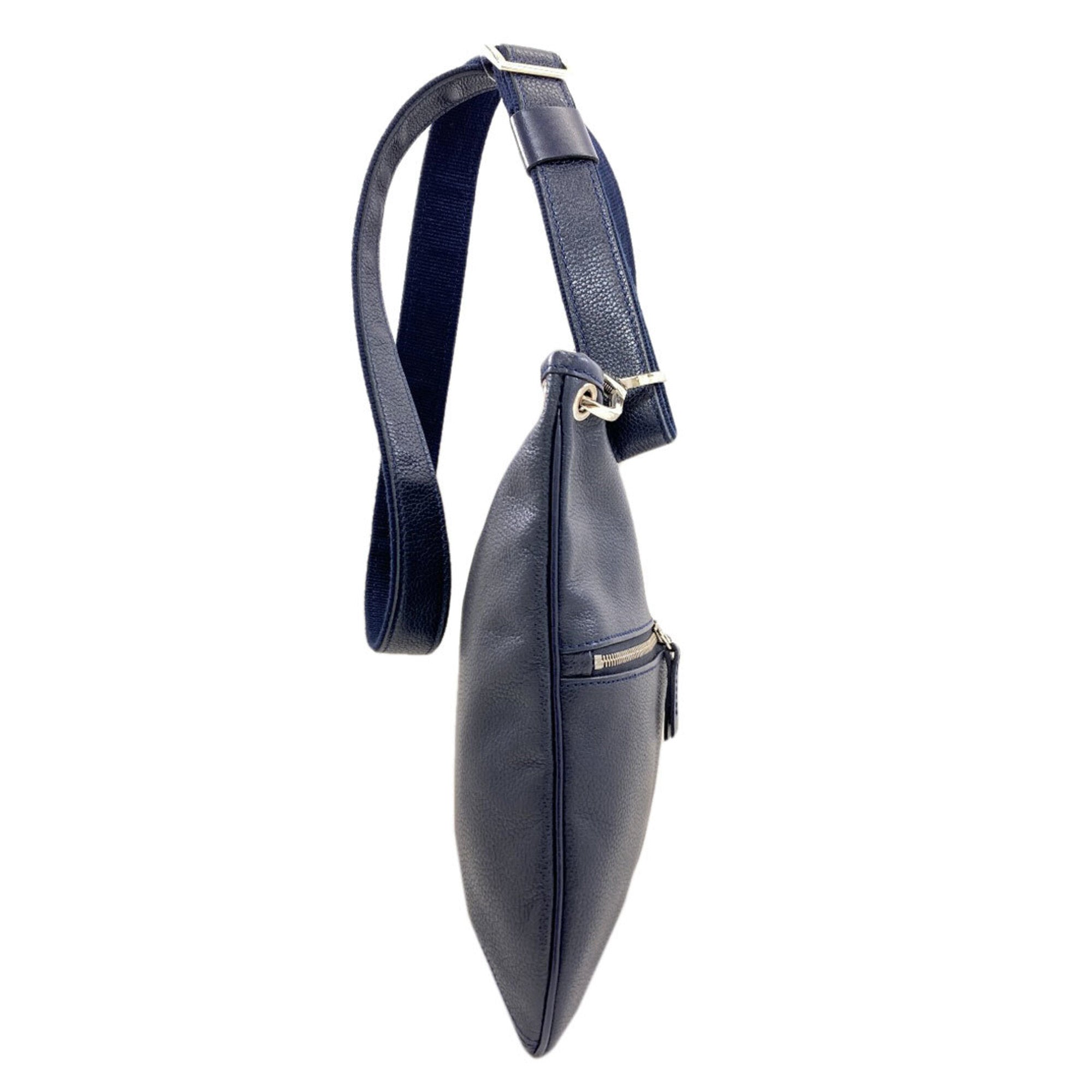 Longchamp Navy Leather Shoulder Bag (Pre-Owned)