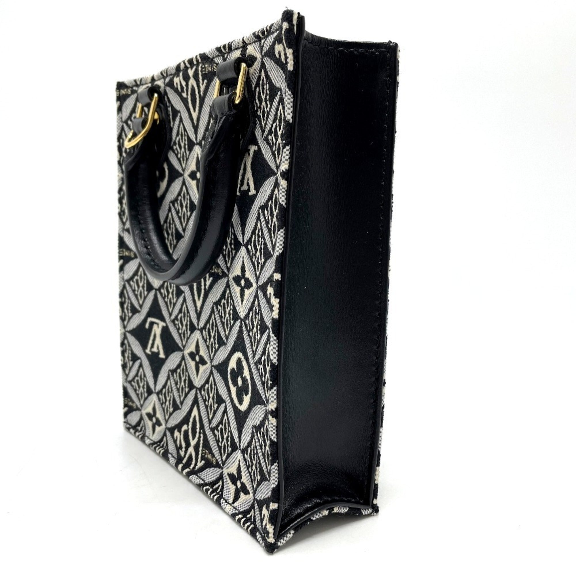 Louis Vuitton Black Blue Jacquard Handbag (Pre-Owned)
