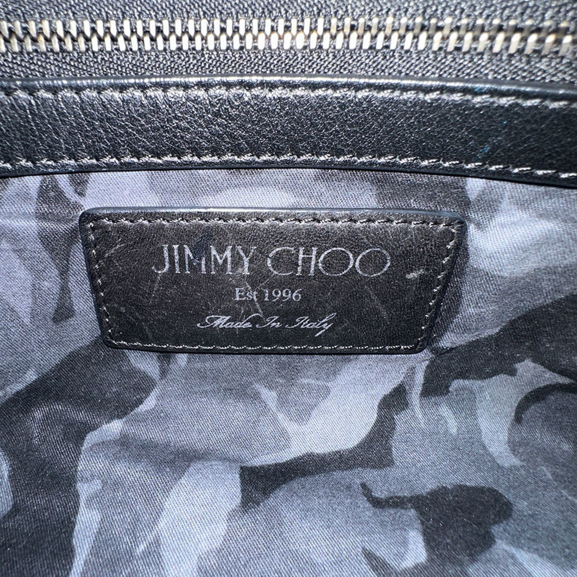 Jimmy Choo Black Camouflage Leather Handbag Tote Bag (Pre-Owned)