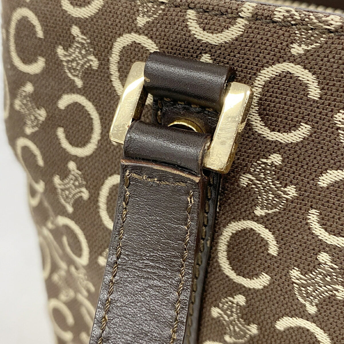 Celine Brown Canvas Handbag (Pre-Owned)