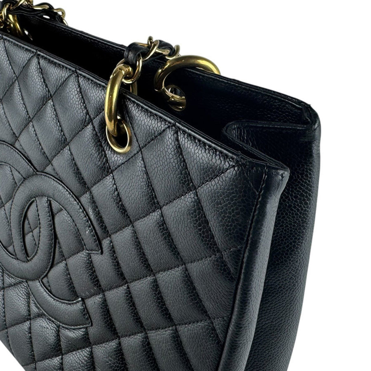 Chanel Black Grained Calfskin Tote Bag (Pre-Owned)