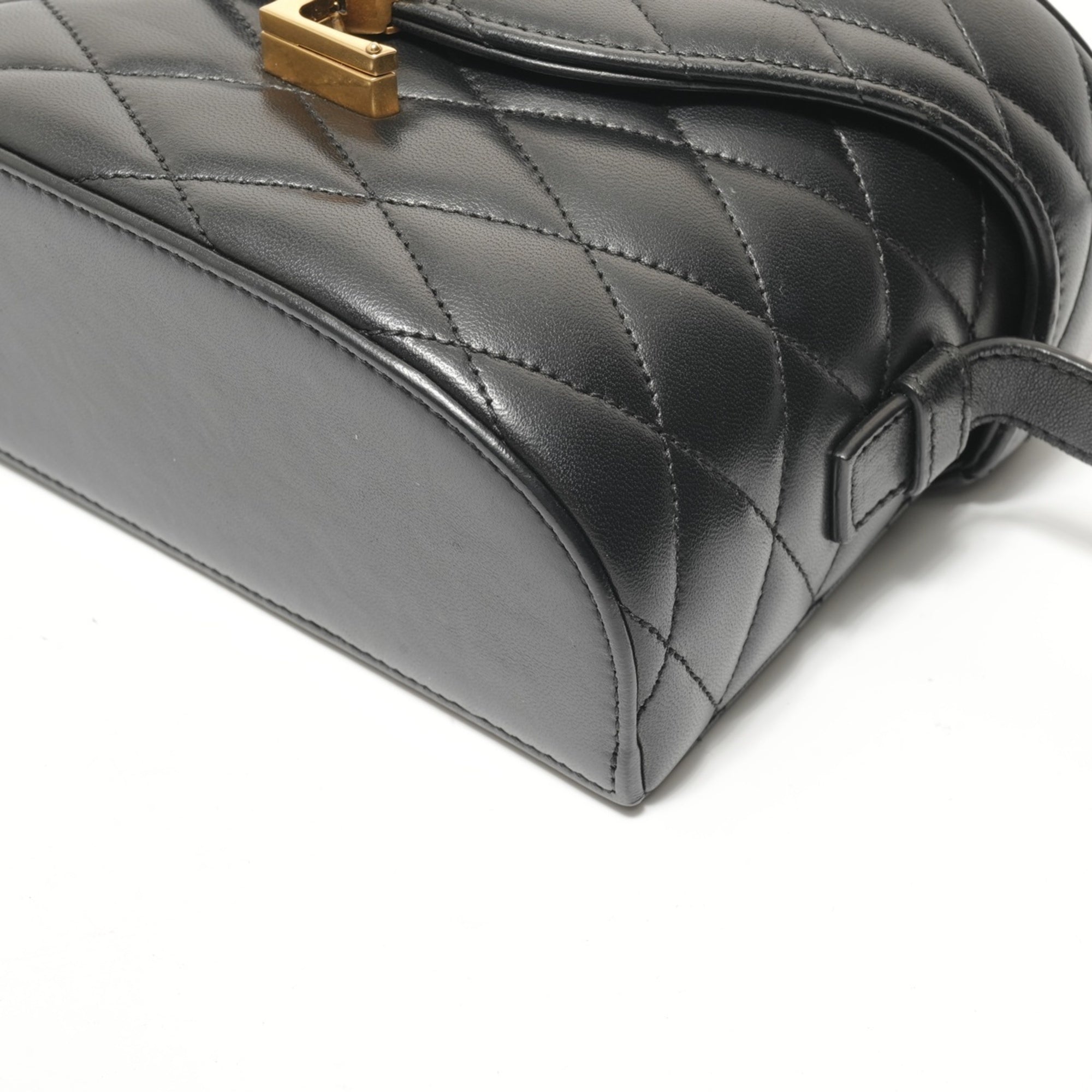 Yves Saint Laurent Cassandre Black Quilting Shoulder Bag (Pre-Owned)