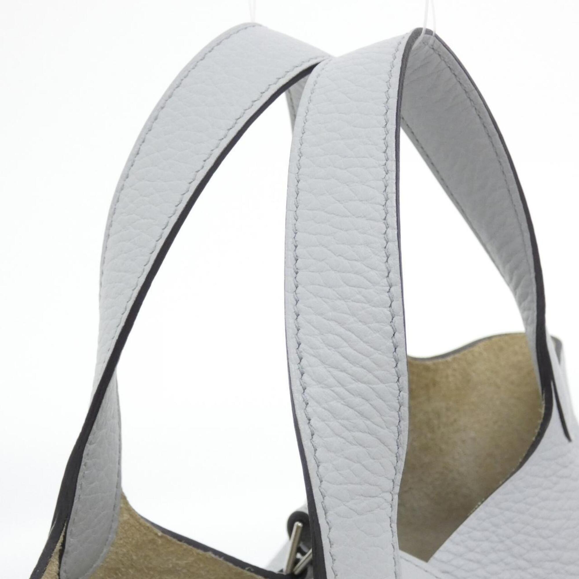 Hermes Blue Light Blue Gray Taurillon Clemence Leather Handbag (Pre-Owned)