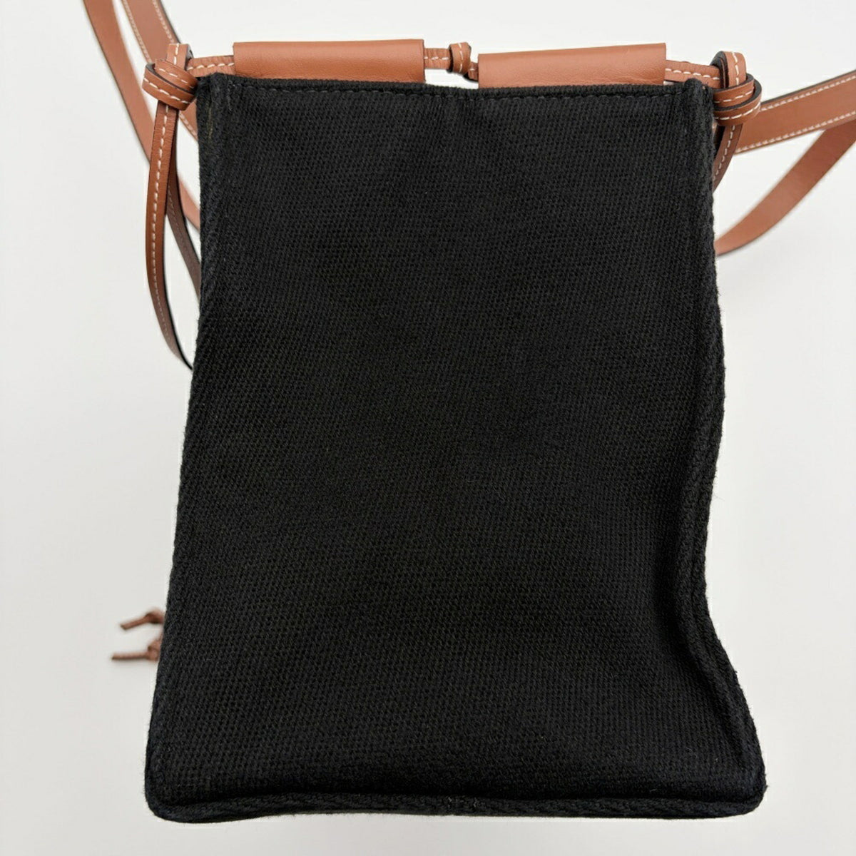 Loewe Black Canvas Leather Shoulder Bag Tote Bag (Pre-Owned)