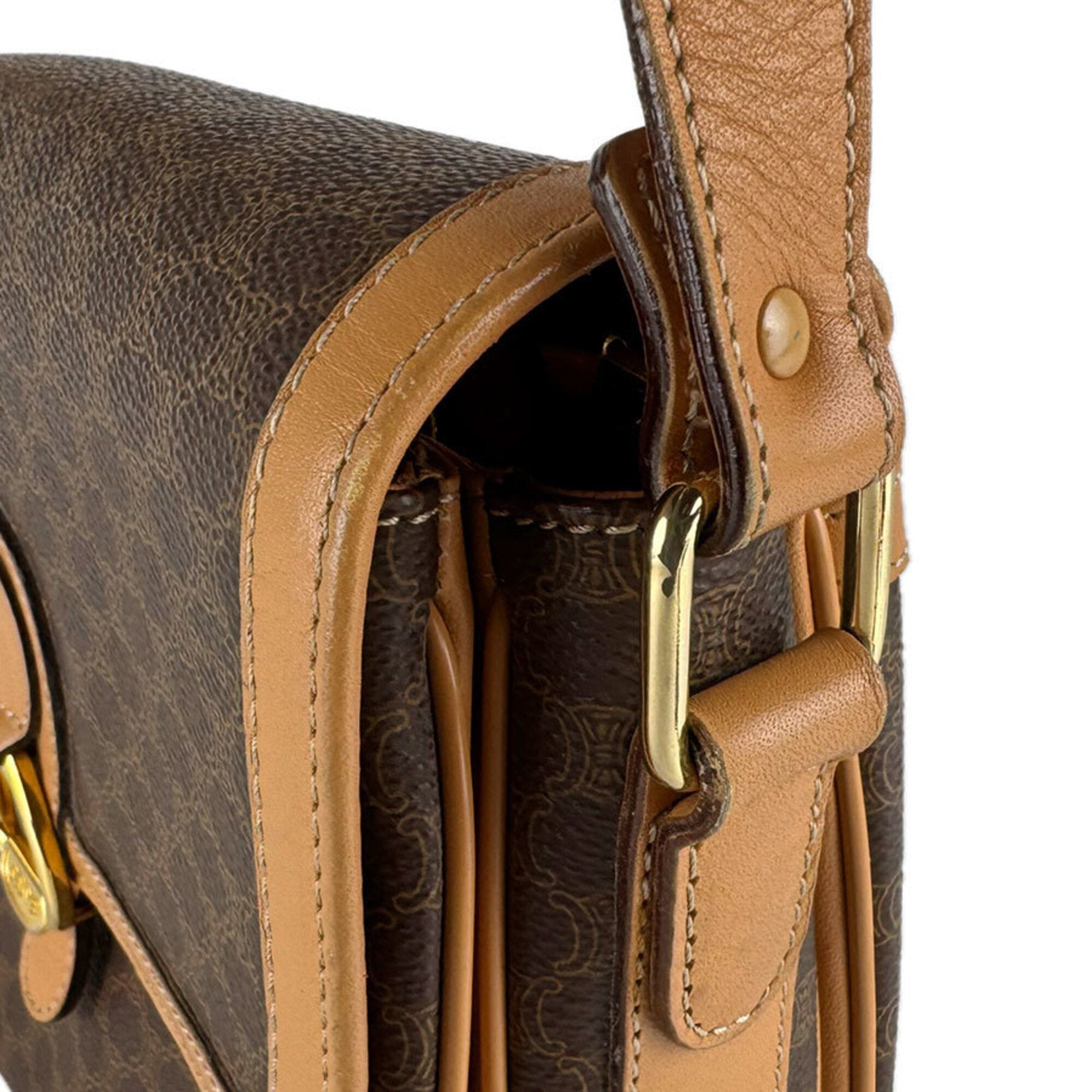 Celine Brown Pvc Leather Shoulder Bag (Pre-Owned)