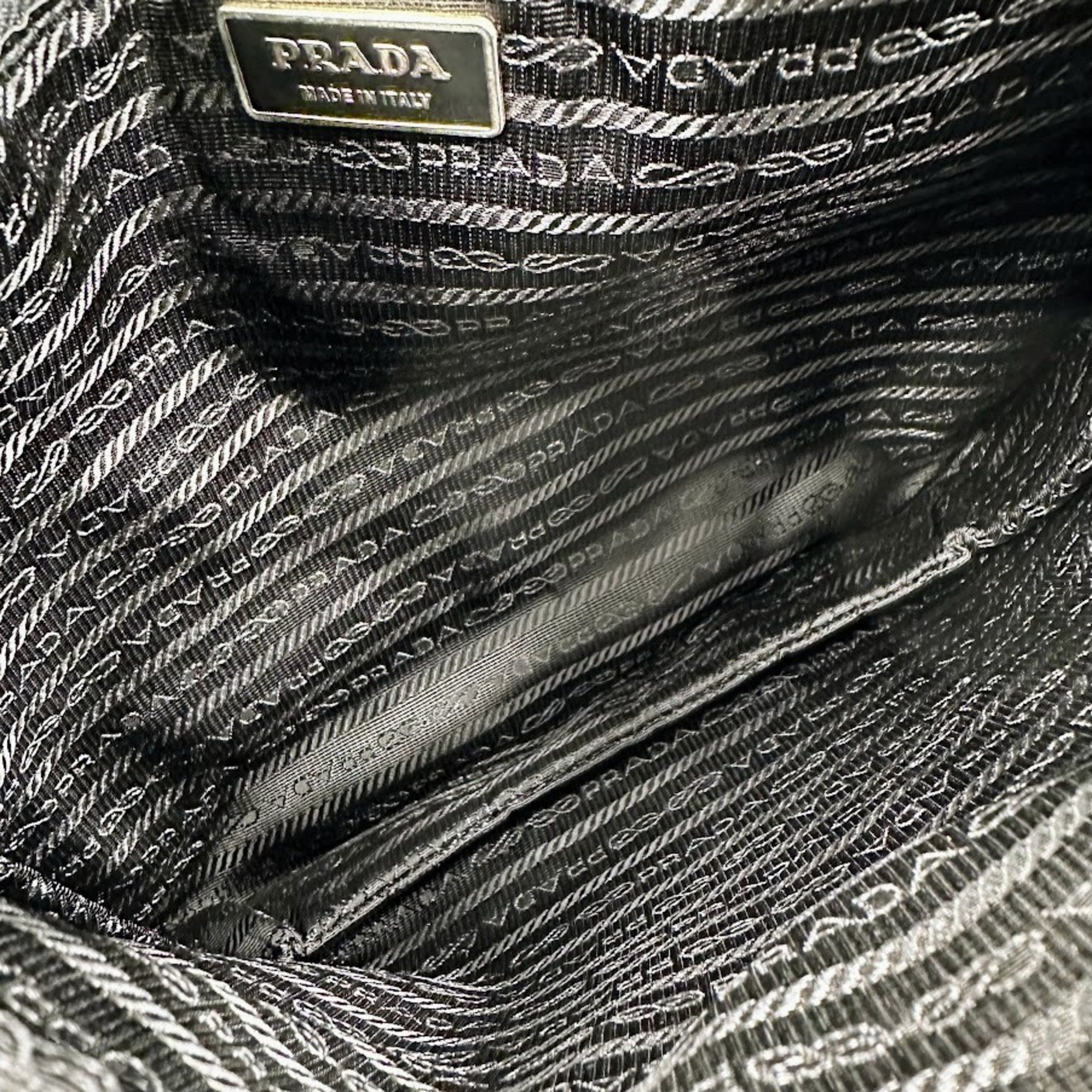 Prada Black Nylon Saffiano Triangle Shoulder Bag (Pre-Owned)
