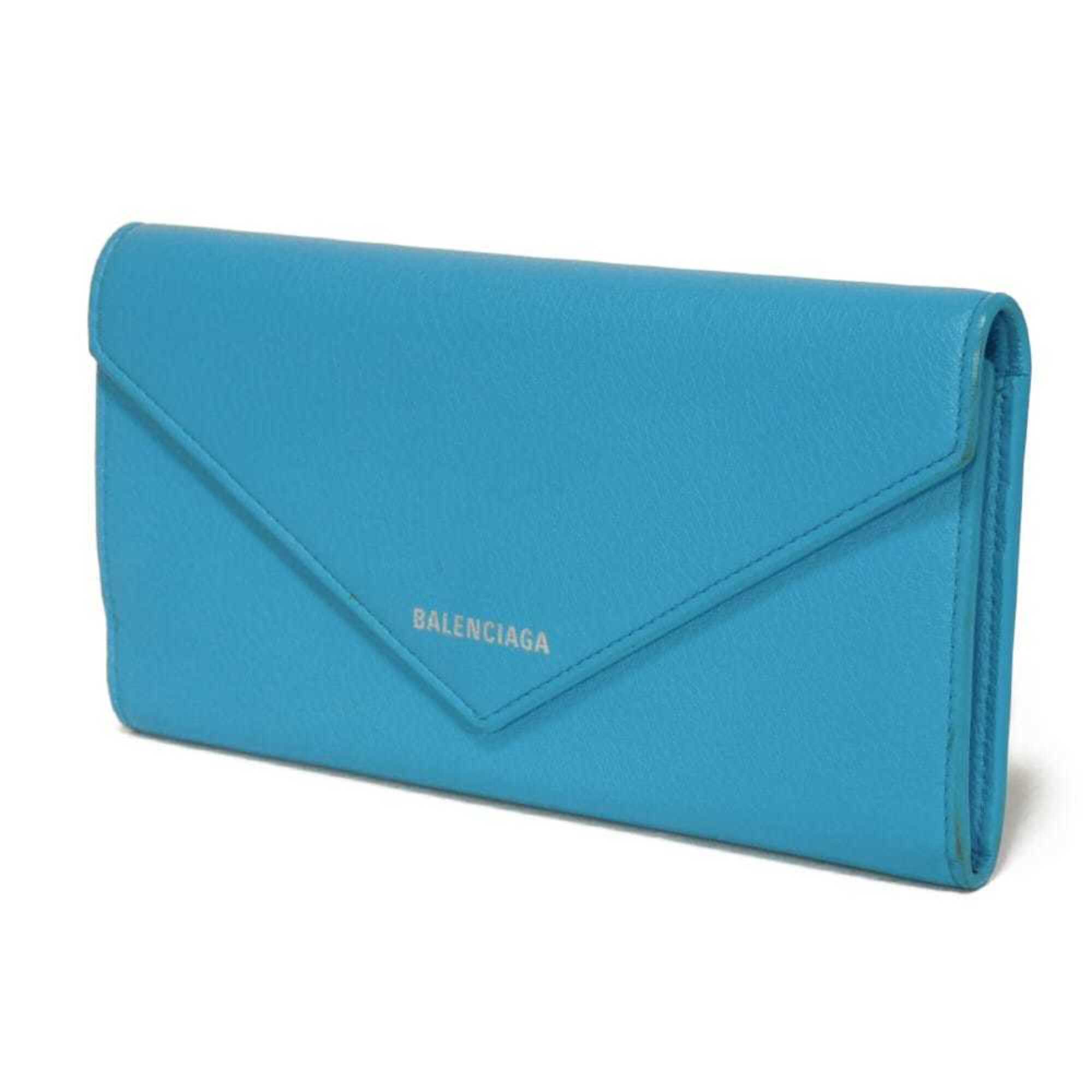 Balenciaga Blue Leather Long Wallet (Bi-Fold) (Pre-Owned)