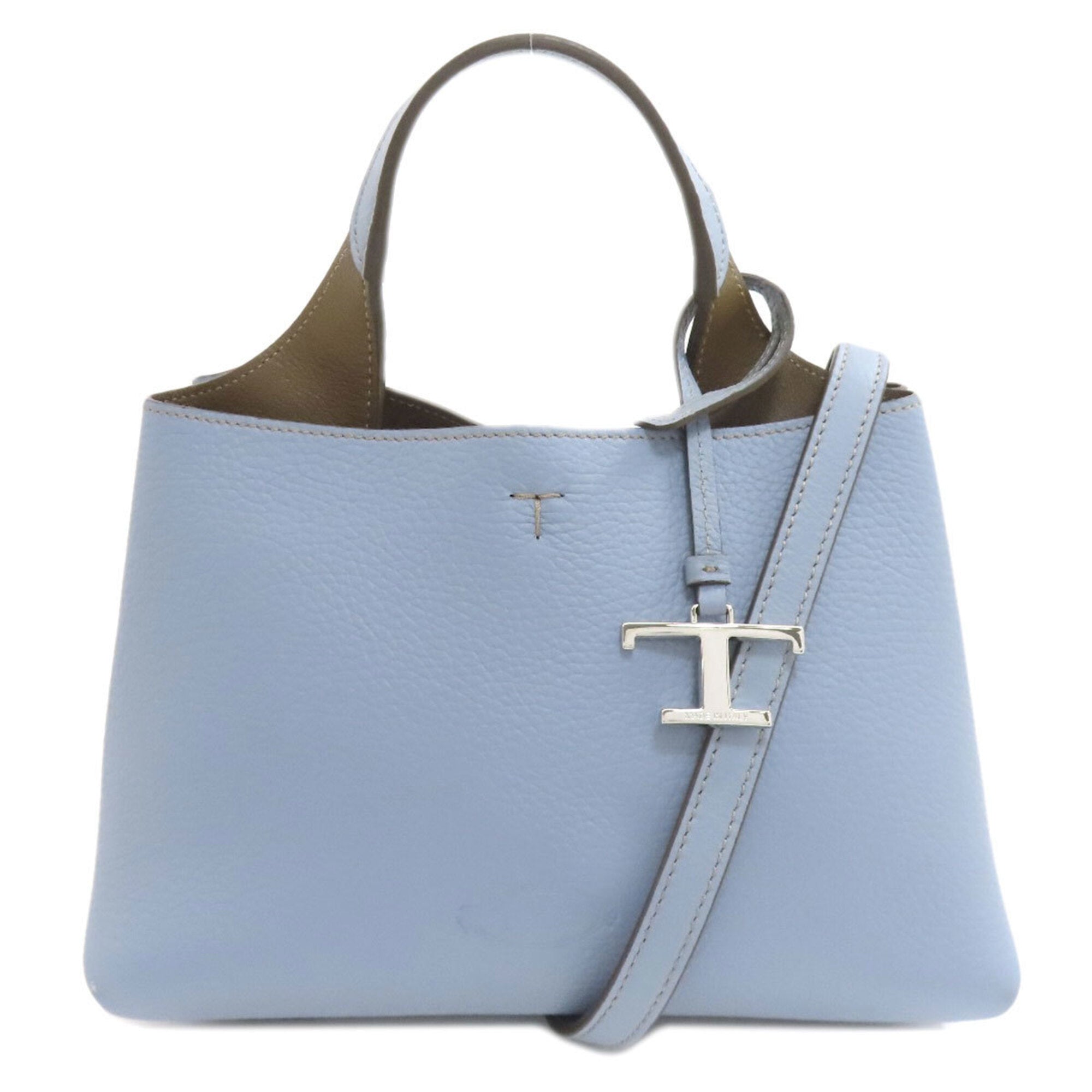 Tod's Light Blue Leather Handbag (Pre-Owned)