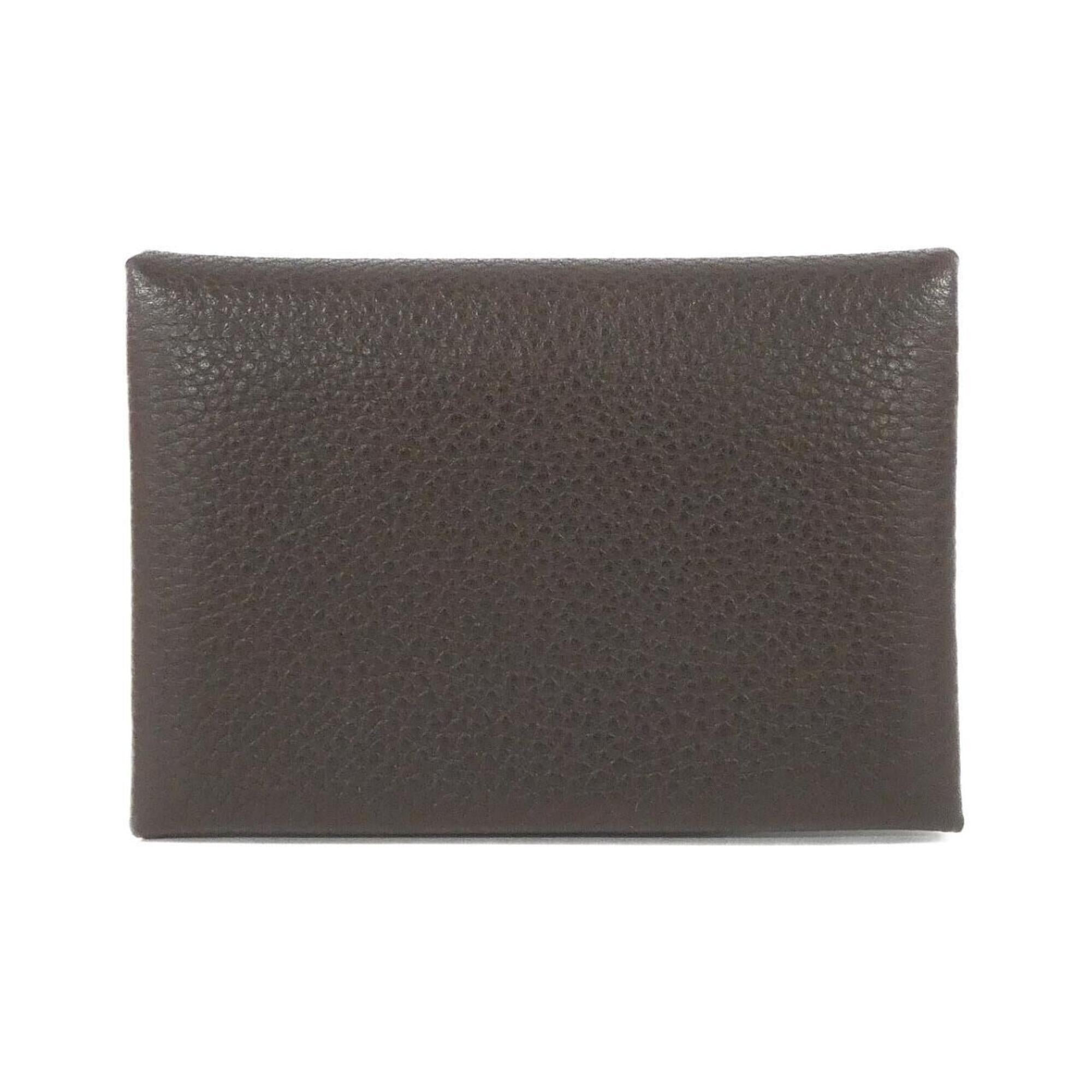 Hermes Brown Barenia Leather Coin Purse/Coin Case (Pre-Owned)