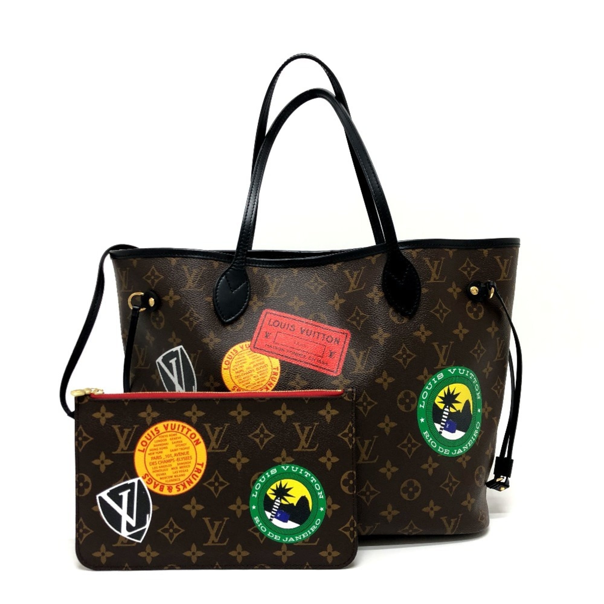 Louis Vuitton Brown Monogram Canvas Pouch Tote Bag (Pre-Owned)