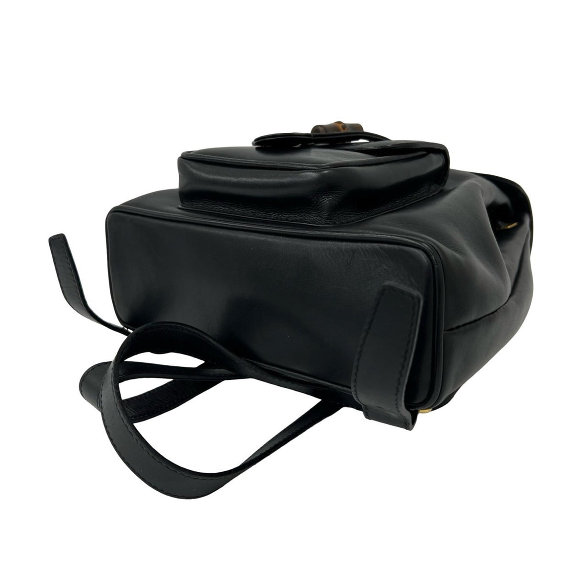 Gucci Black Leather Bamboo Backpack (Pre-Owned)