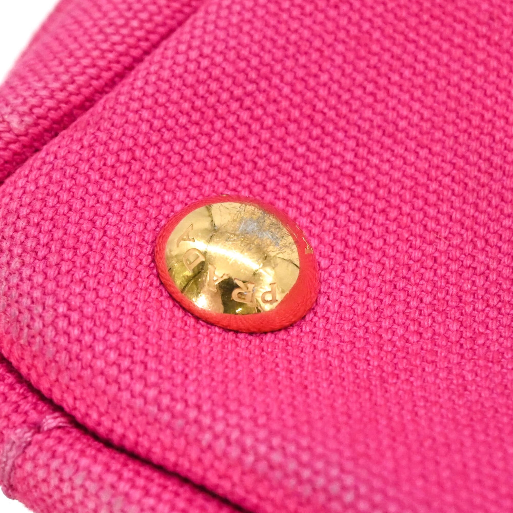 Prada Pink Canvas Handbag Shoulder Bag (Pre-Owned)