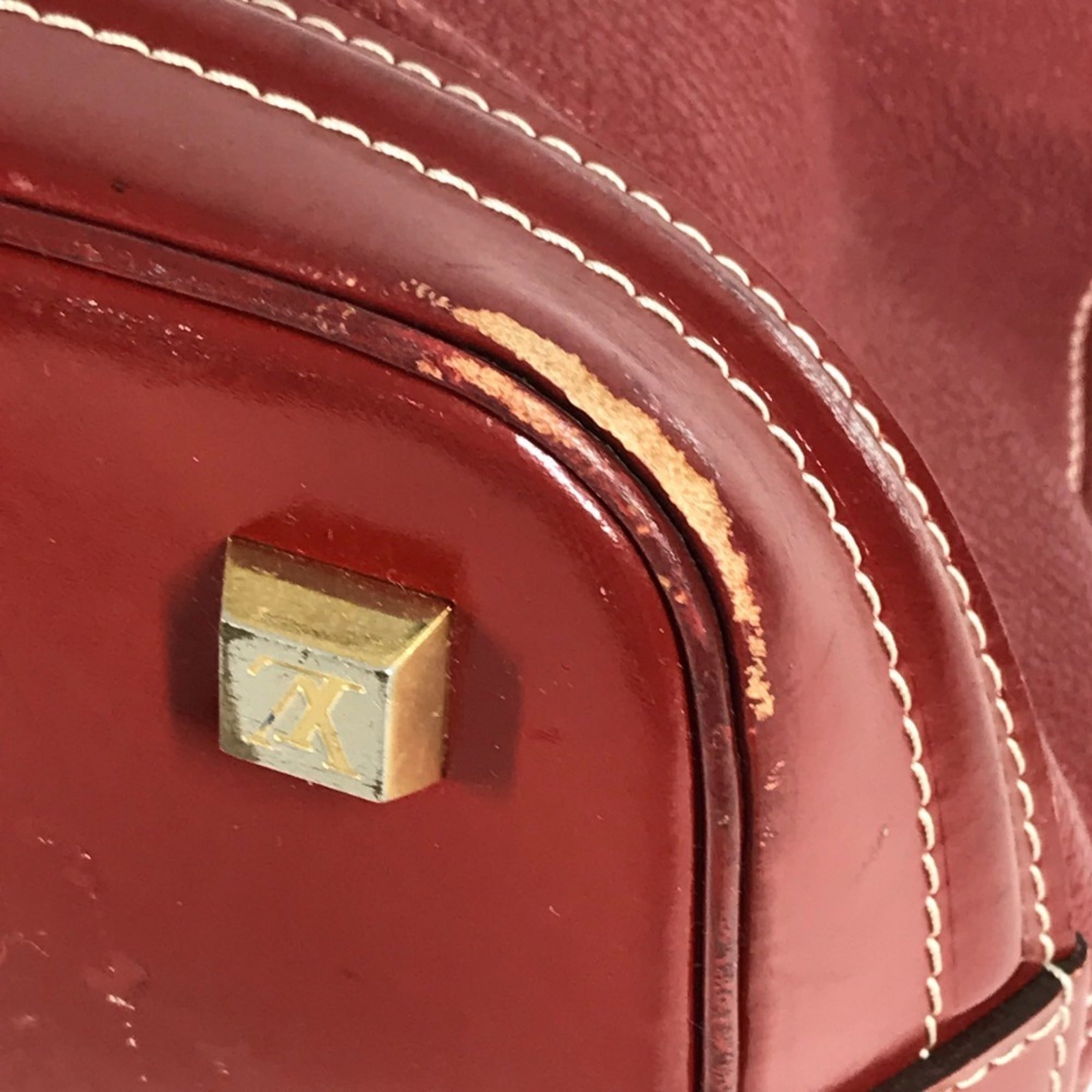 Louis Vuitton Red Color Tanami Suhali Leather Handbag Tote Bag (Pre-Owned)