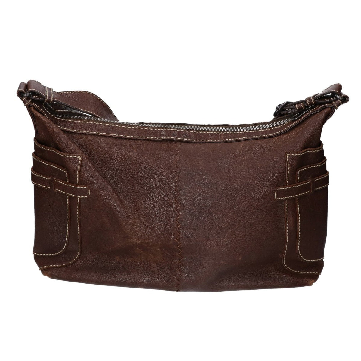 Bottega Veneta Dark Brown Leather Shoulder Bag (Pre-Owned)