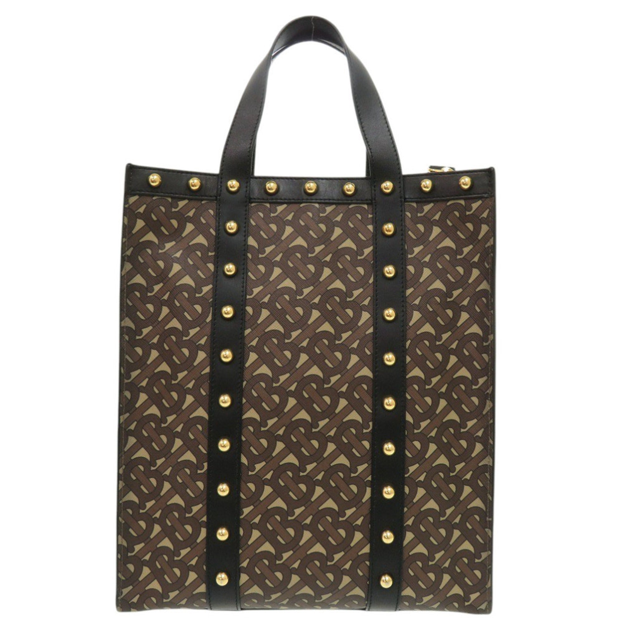 Burberry Black Brown Pvc Handbag Tote Bag (Pre-Owned)